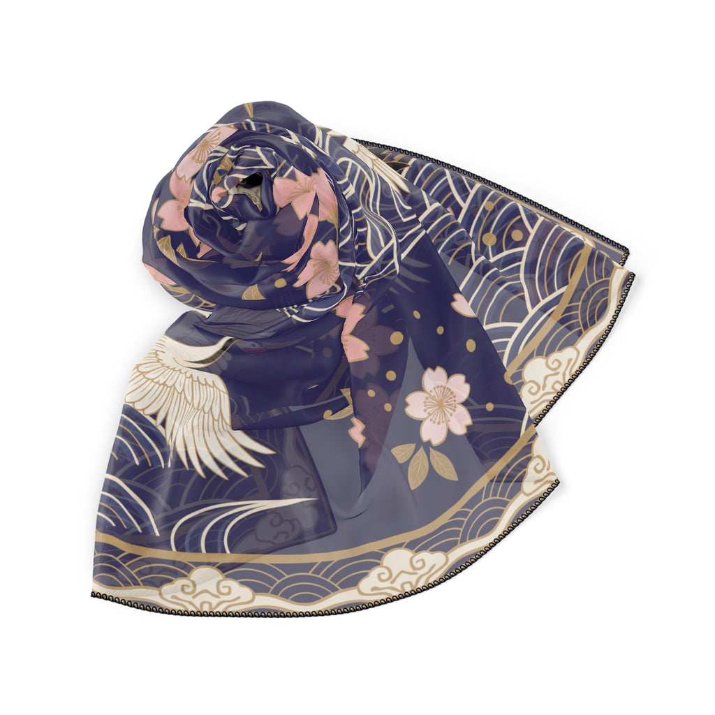 Fairfax - Indigo Crane Waves Scarf