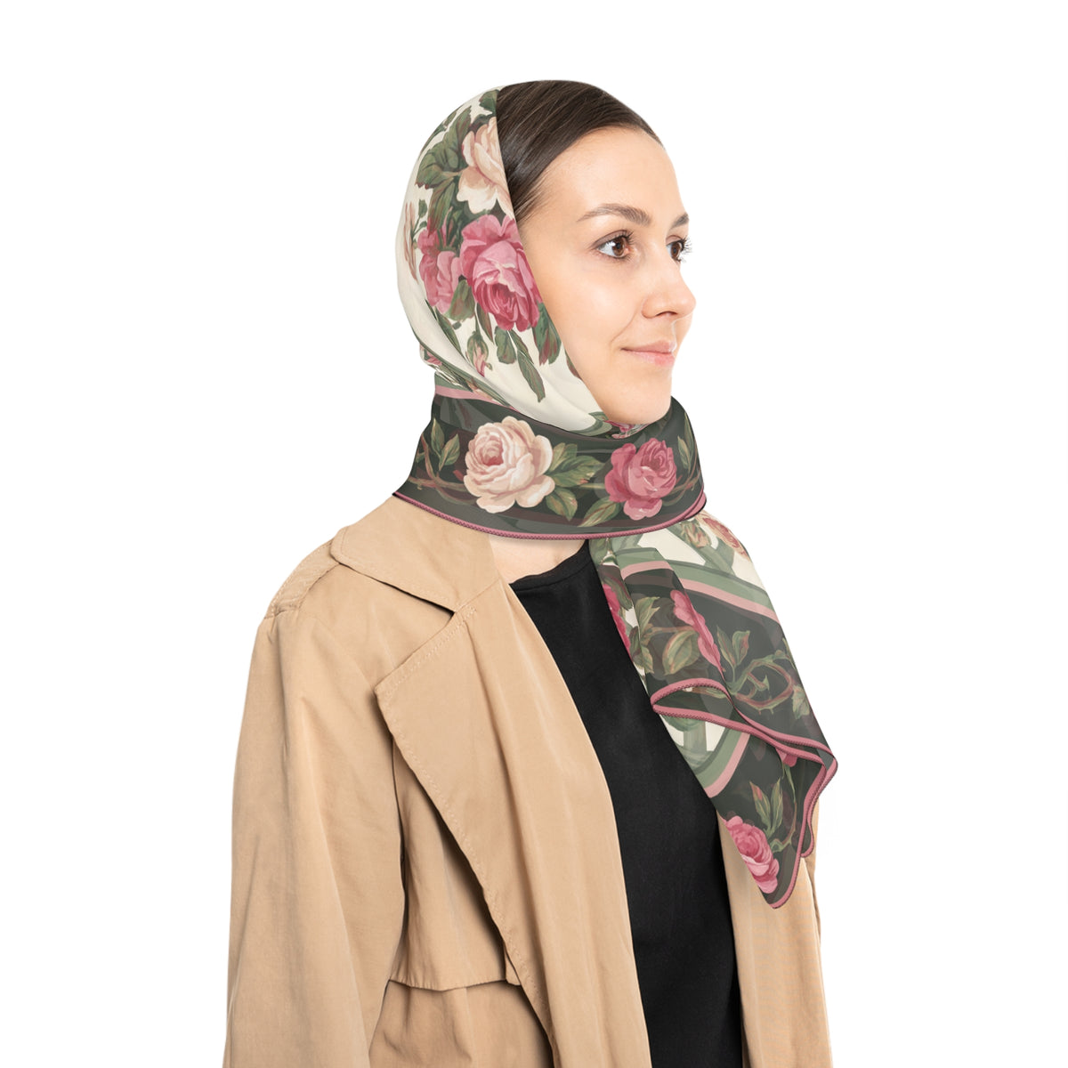 Lusignan - Rose Trellis Cameo Scarf