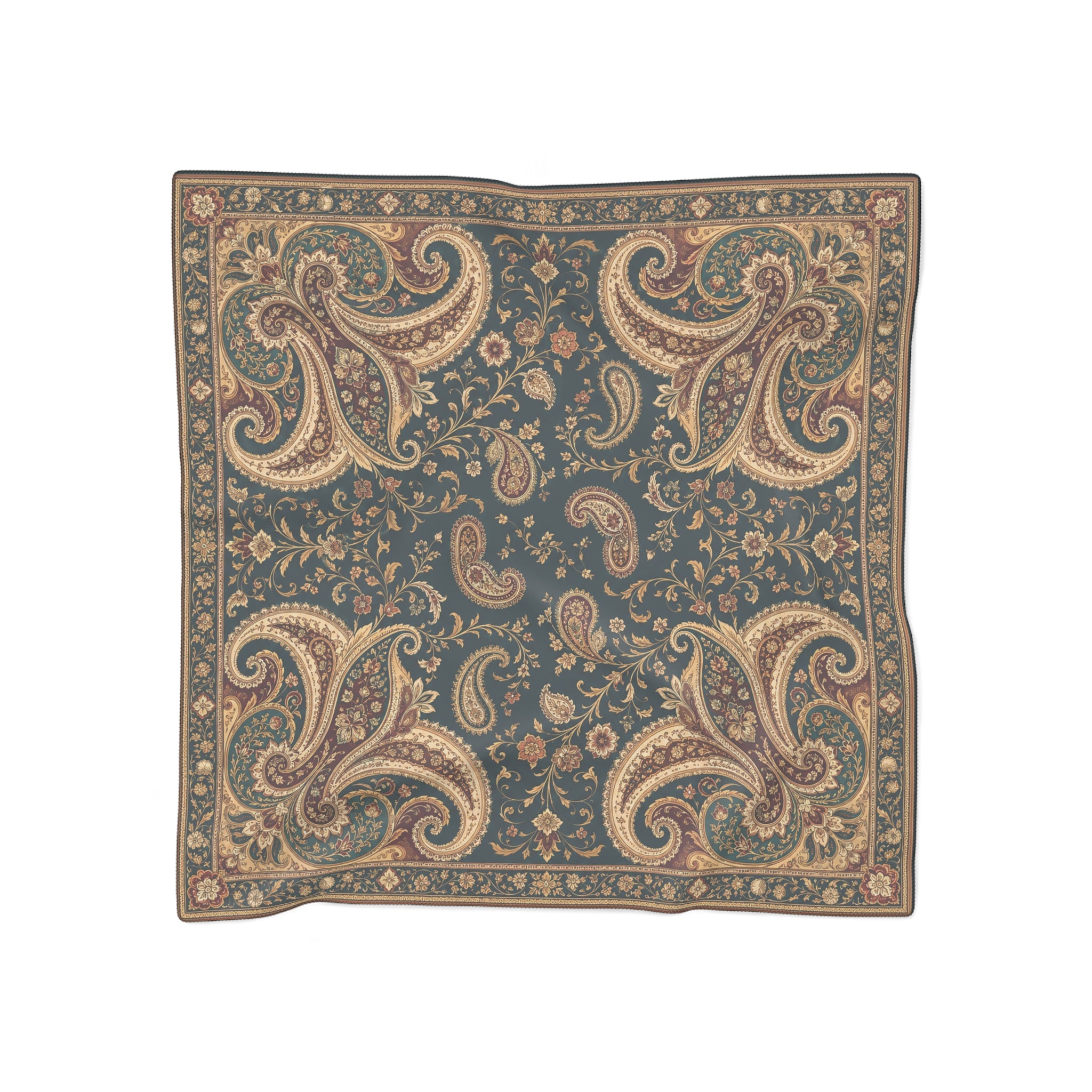 Desmarais - Teal Paisley Heritage Scarf