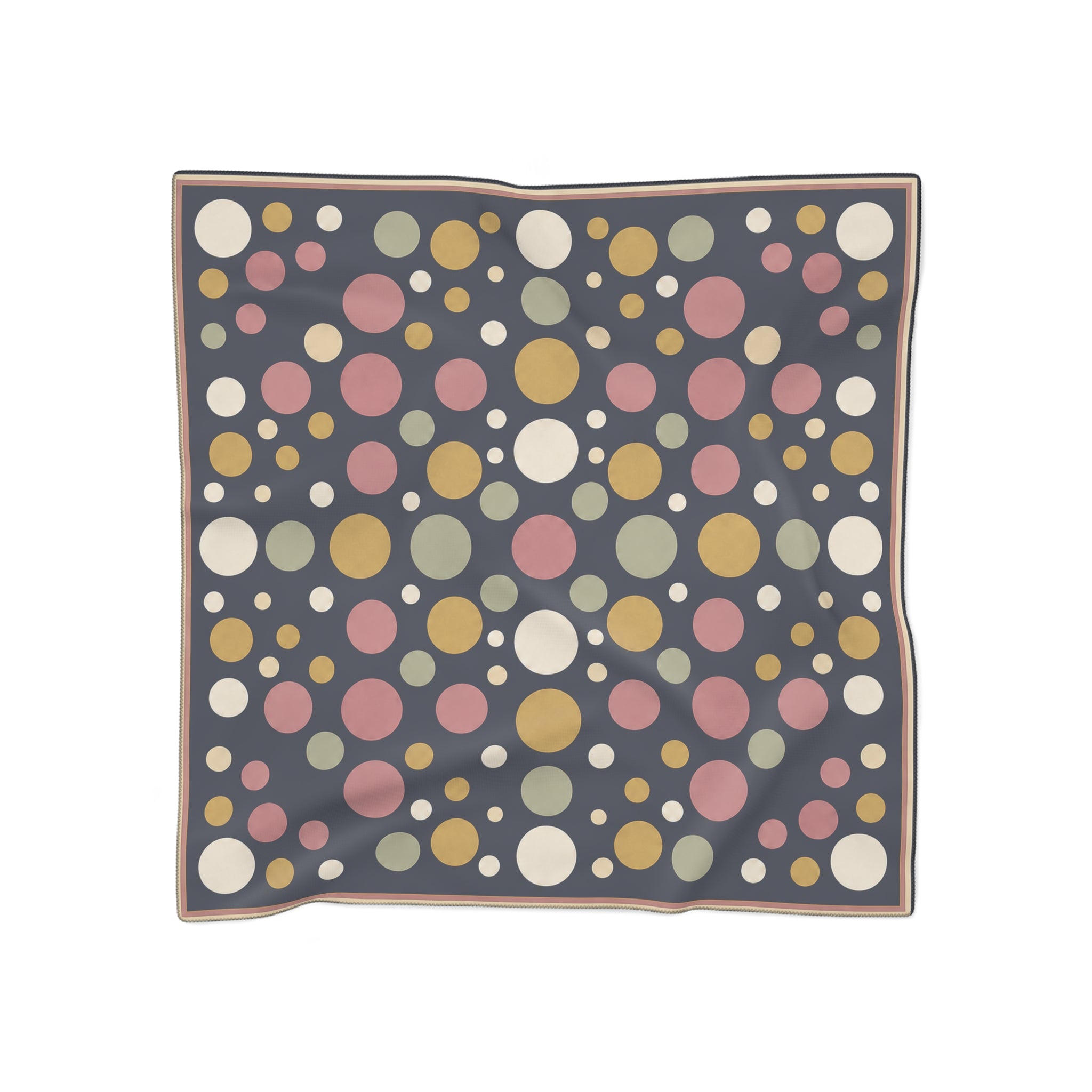 Countess of Valois Navy Rose Polka Dot Scarf