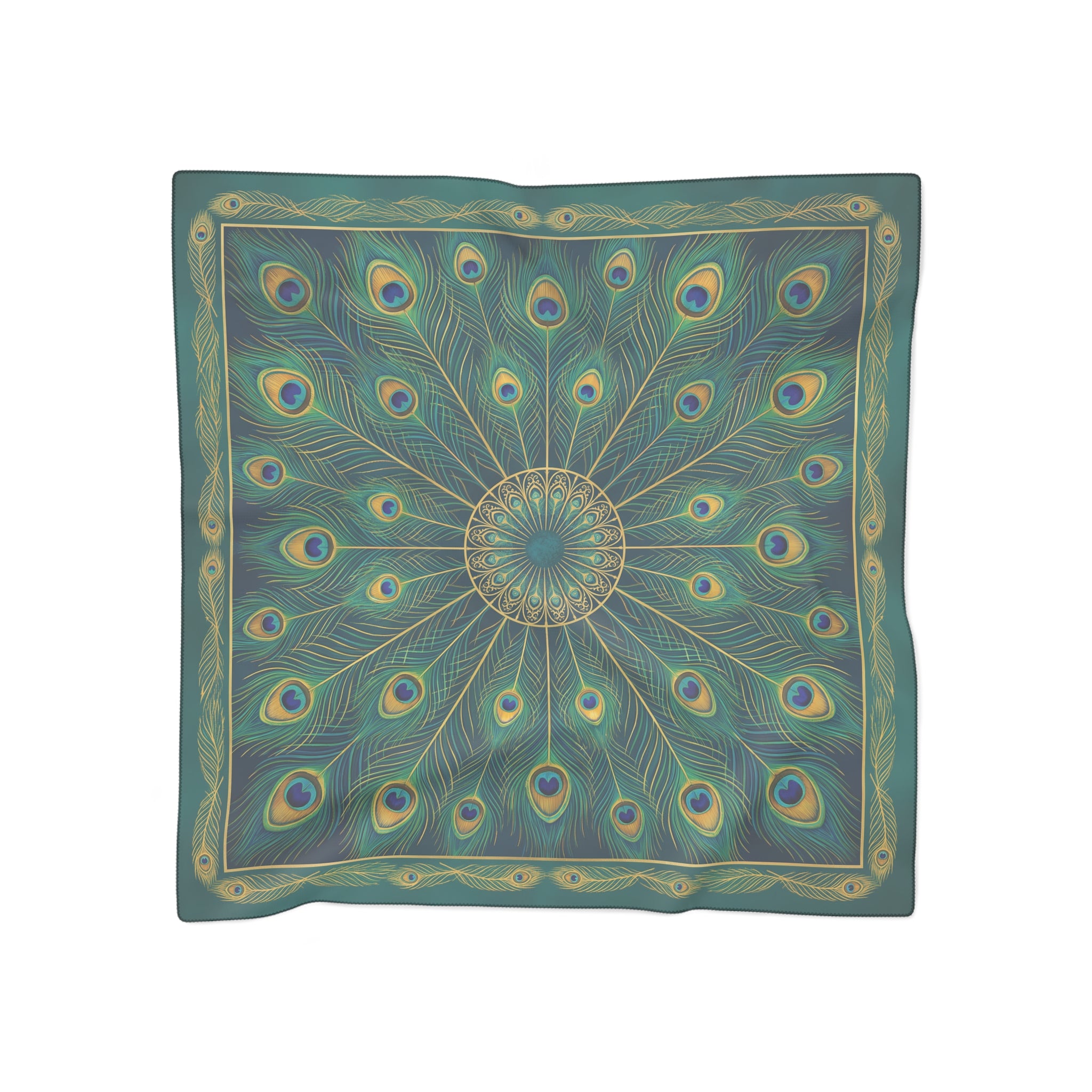 Whitmore - Golden Peacock Plume Scarf