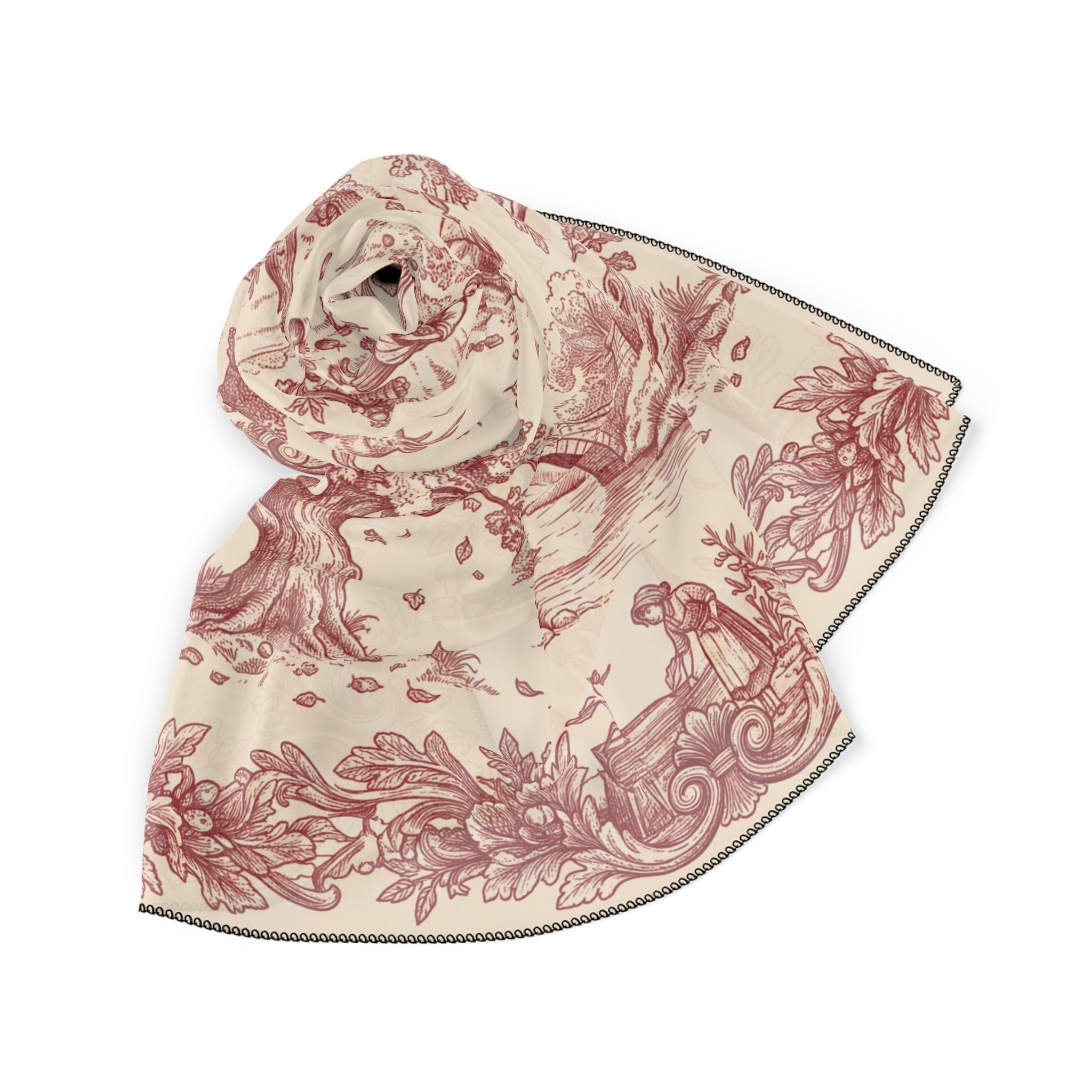 Rosslyn - Oxblood Harvest Toile Scarf