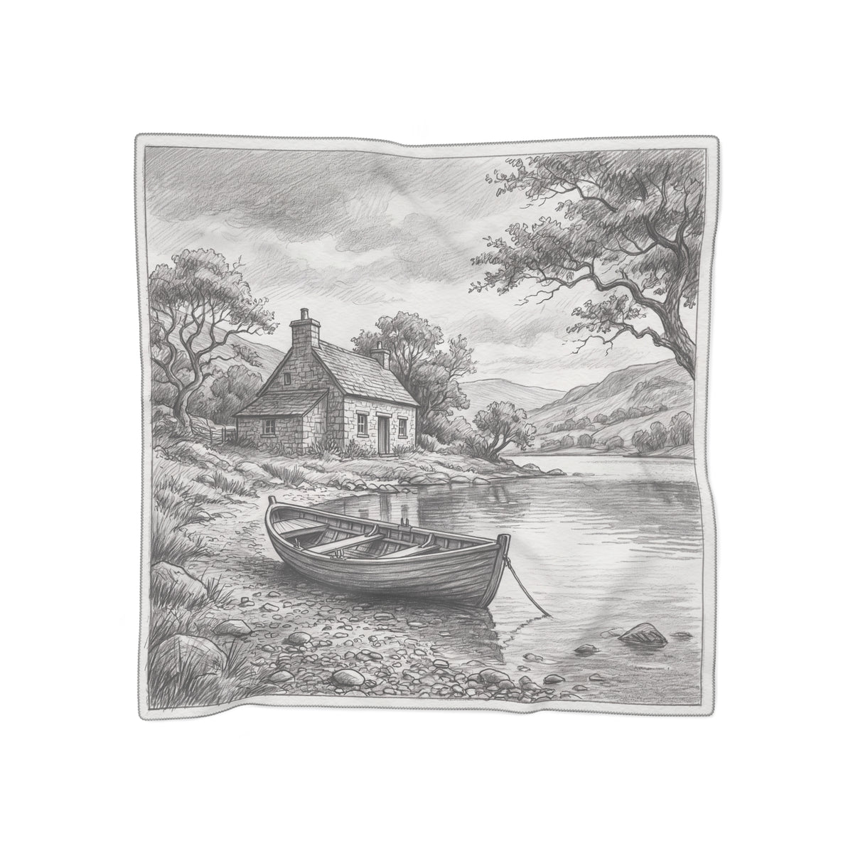 Danforth - Lakeside Cottage Sketch Scarf