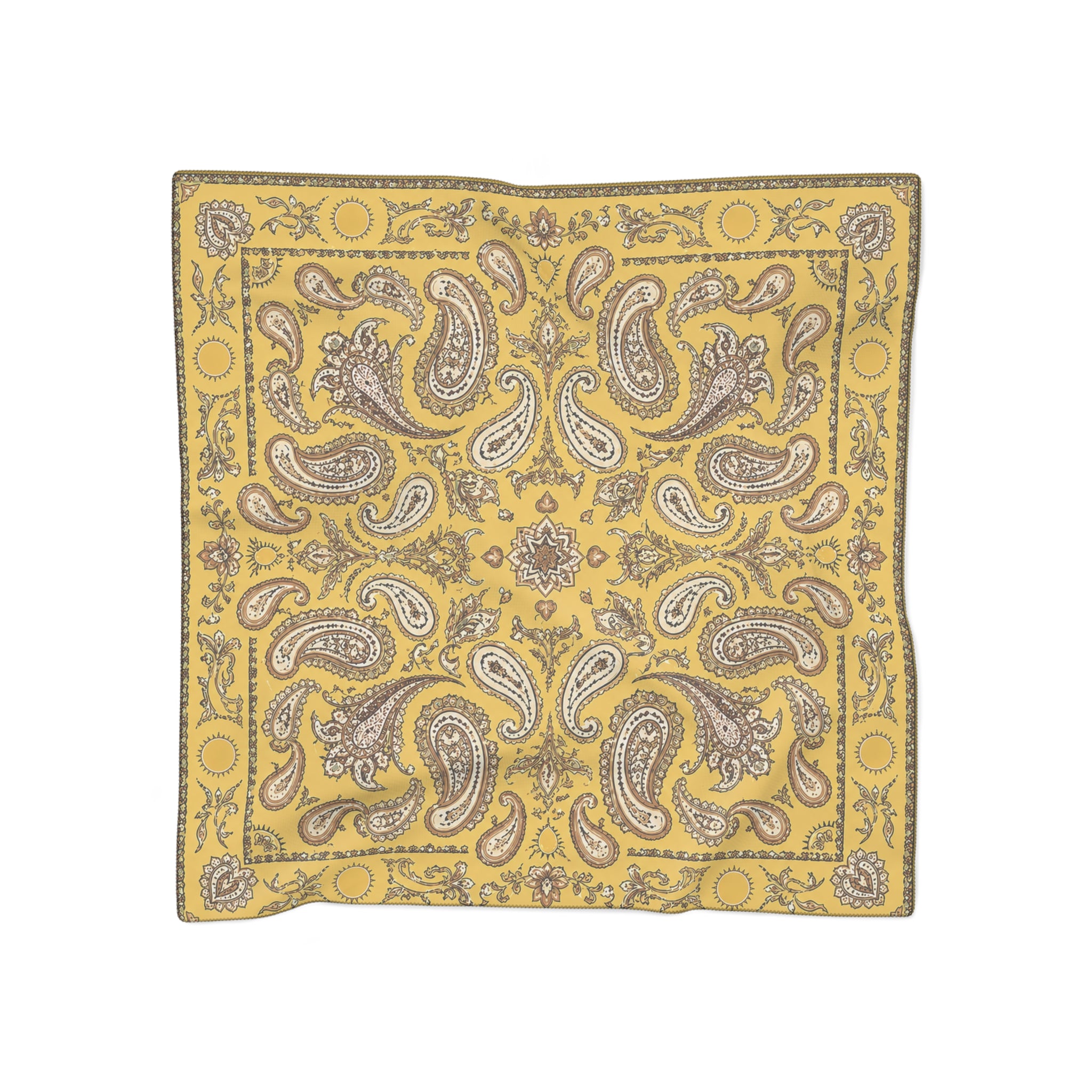 Valcárcel - Golden Yellow Paisley Vintage Scarf