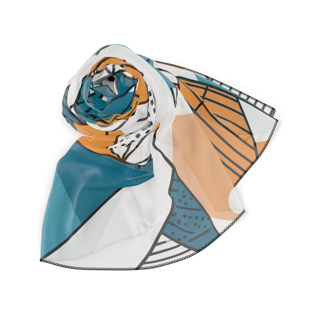 Aldworth - Teal & Amber Geometry Ink Scarf