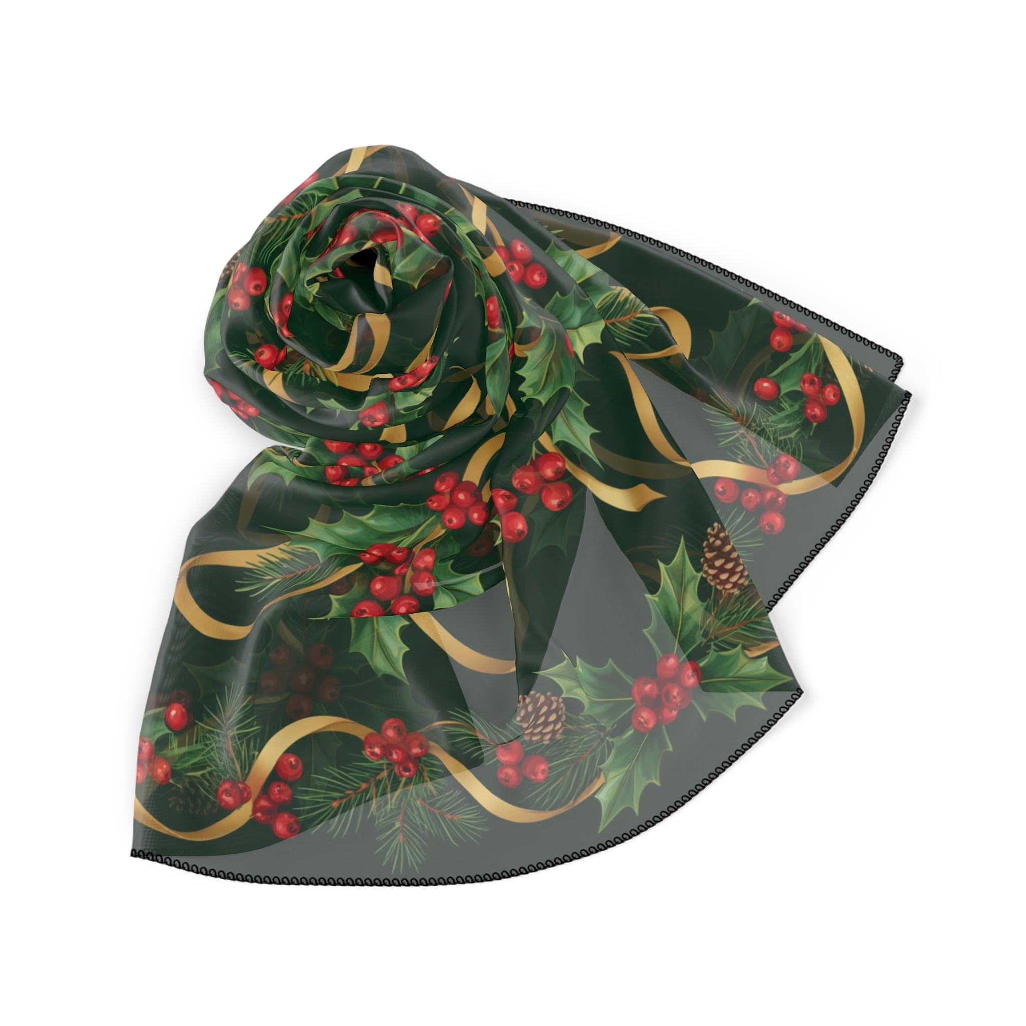 Winterton - Holly & Berry Ribbon Scarf