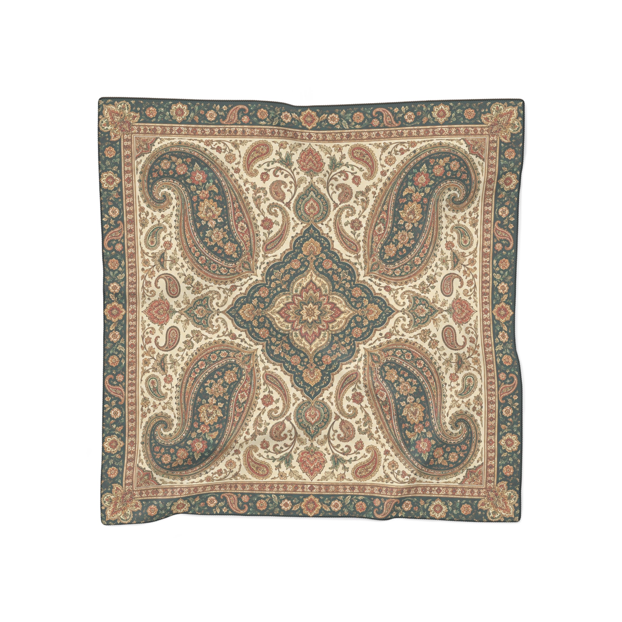 Pembroke - Ivory Teal Paisley Classic Scarf
