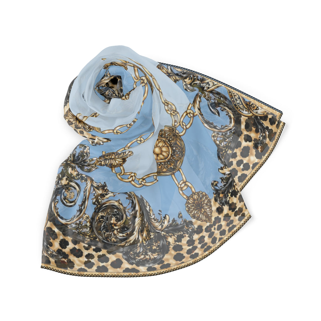 Duchess of Chateaufort Sky Leopard Baroque Scarf
