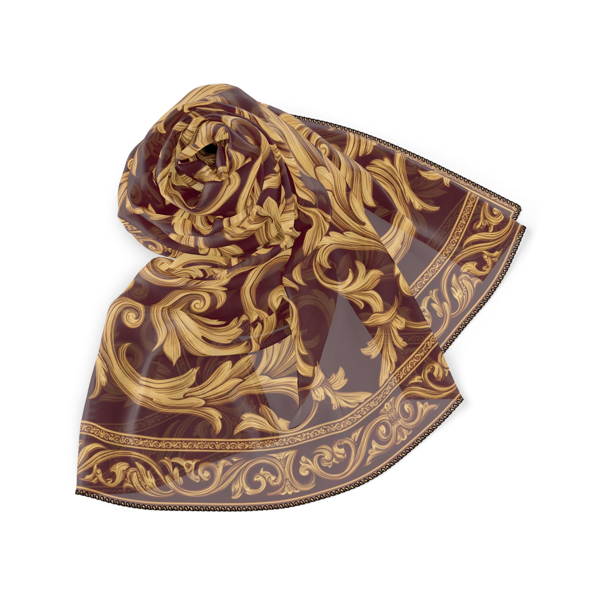 Delacour - Burgundy Damask Royale Scarf