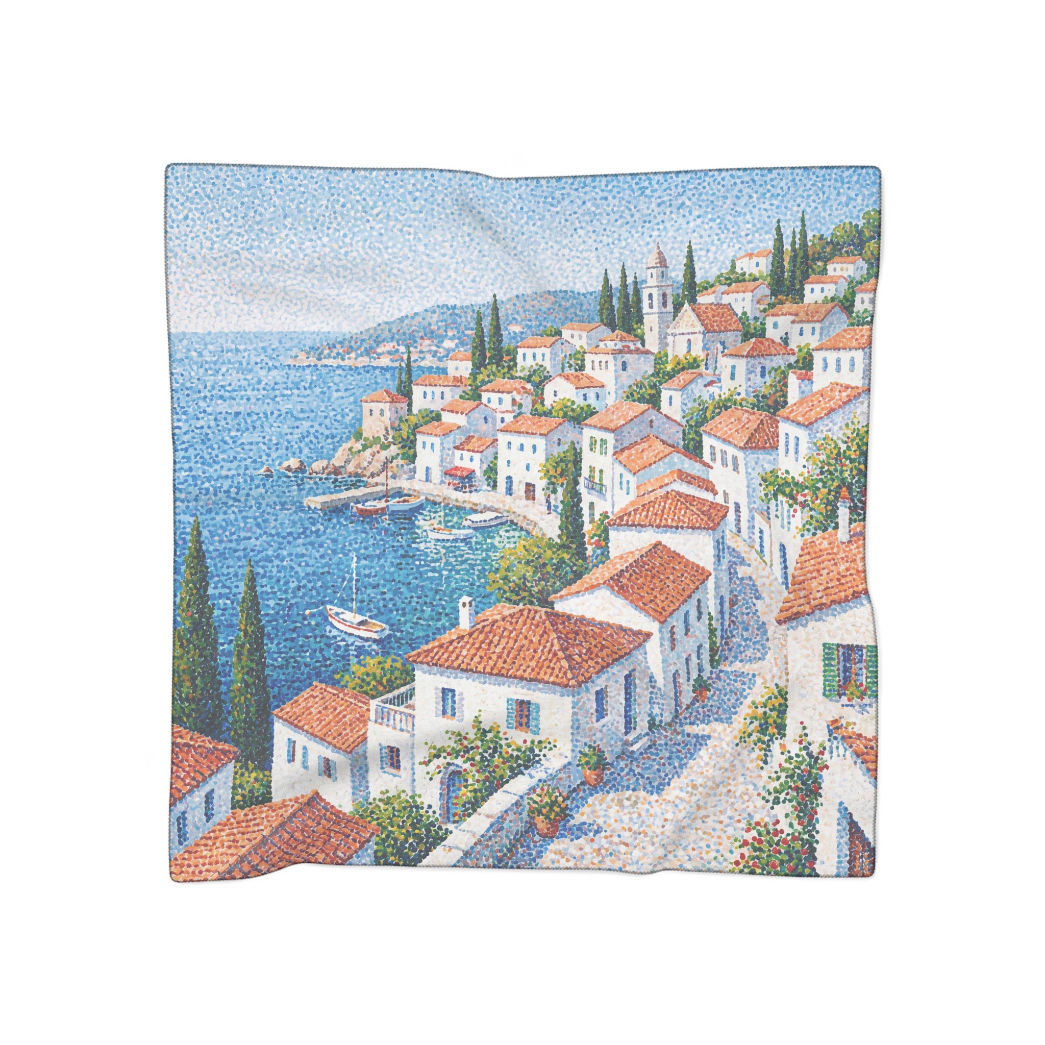 Ibarra - Hillside Village Pointillist Scarf