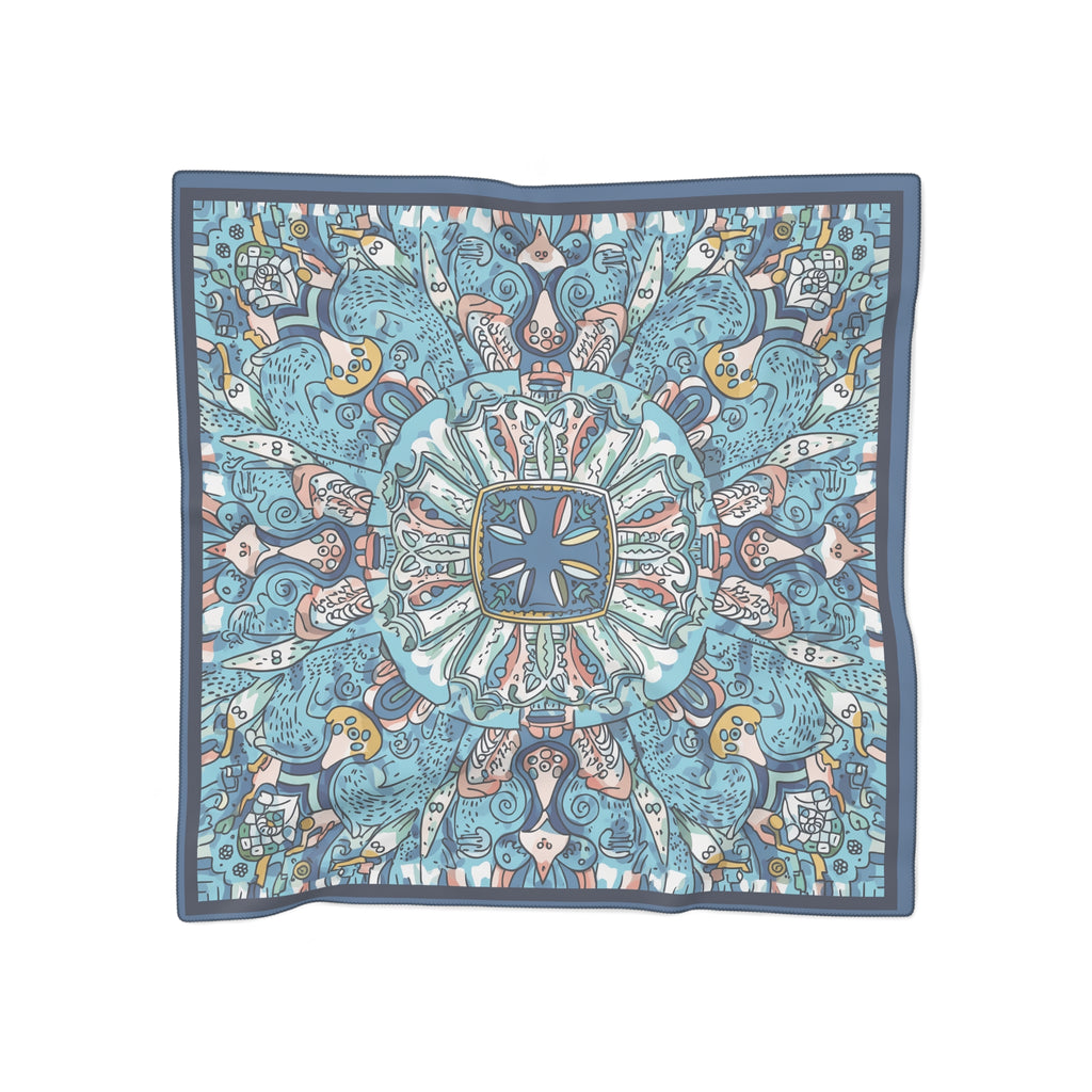 Quiñónez - Cerulean Whimsy Mandala Scarf