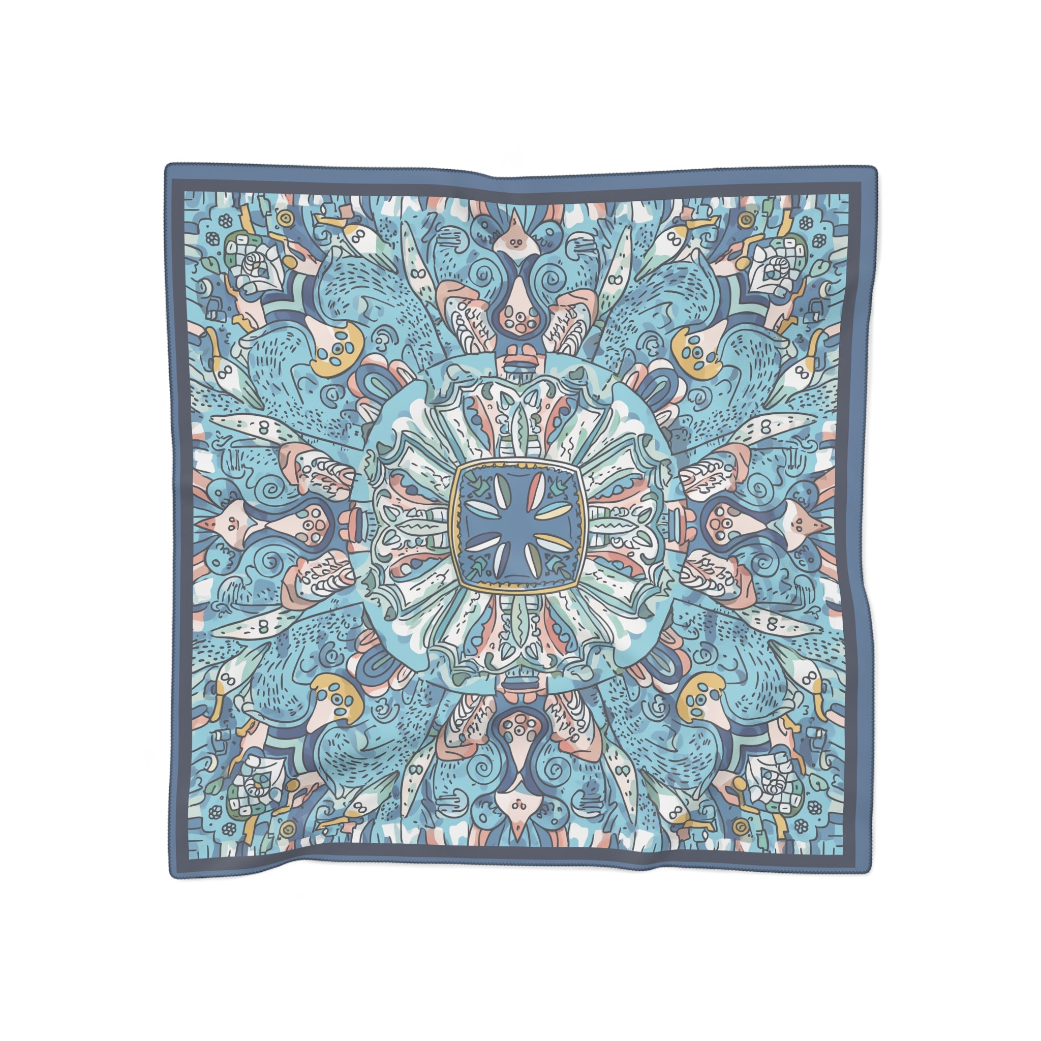 Quiñónez - Cerulean Whimsy Mandala Scarf
