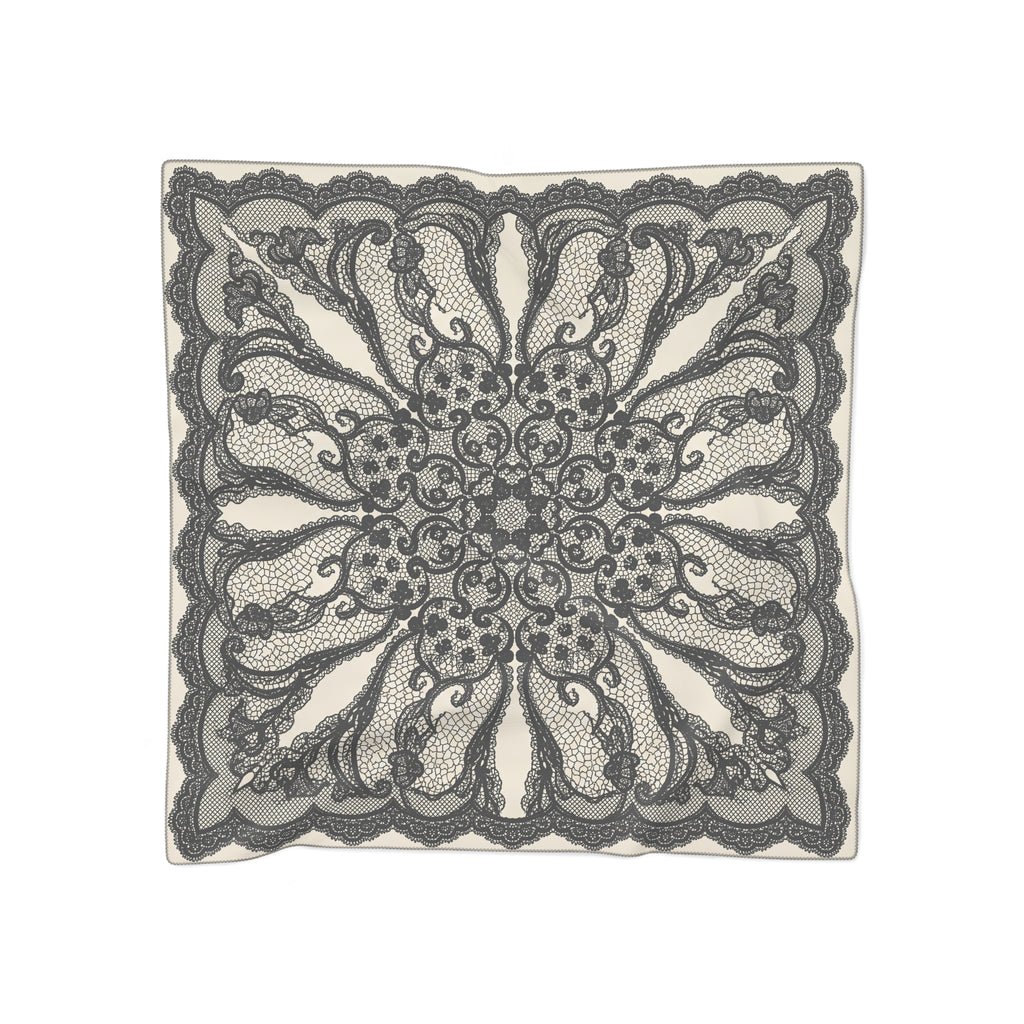 Alençon - Noir Lace Medallion Scarf
