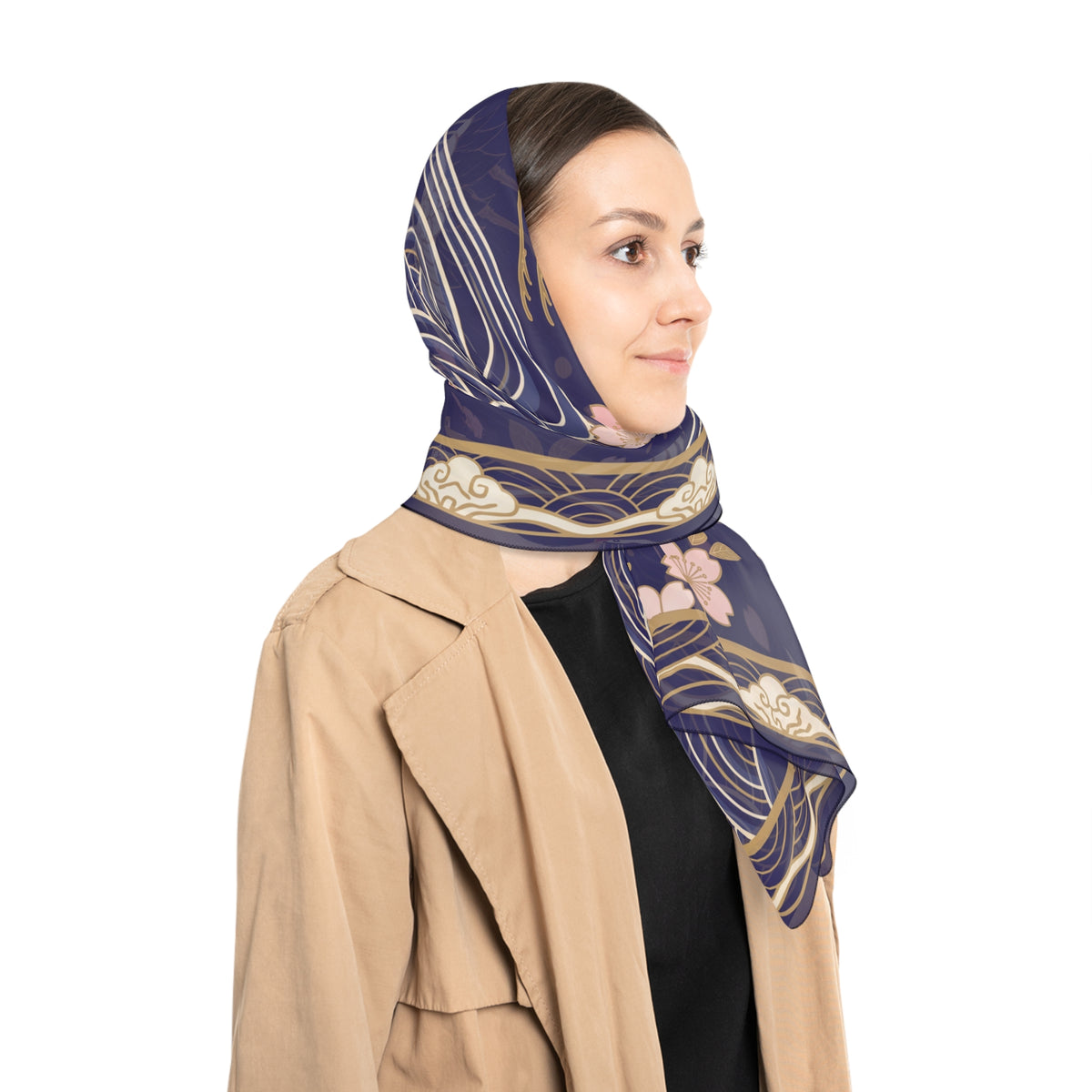 Fairfax - Indigo Crane Waves Scarf