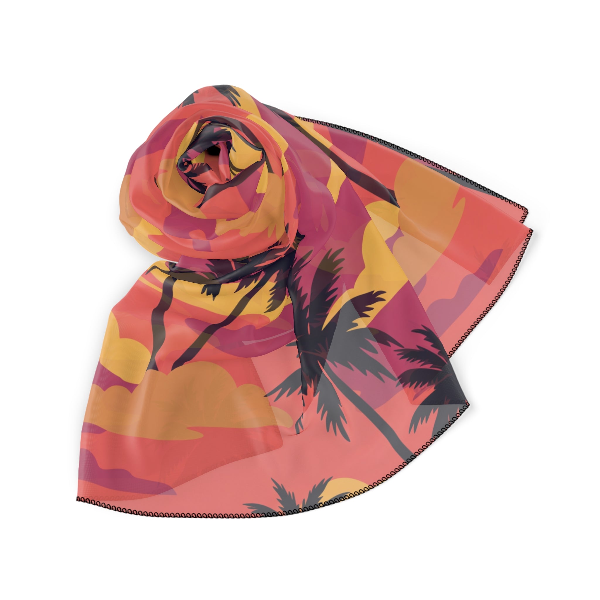 Marisol - Coral Sunset Palms Scarf
