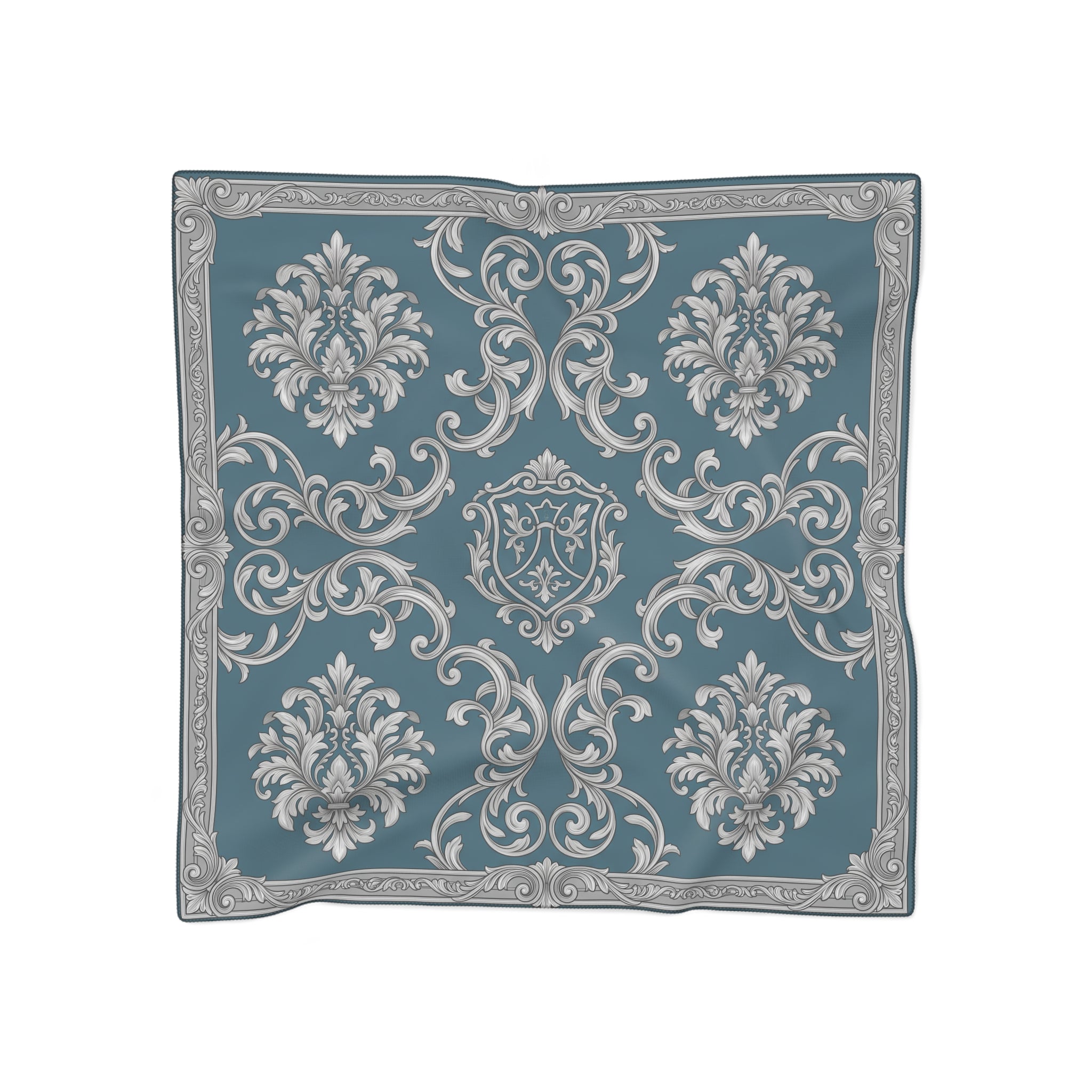 Argyll - Peacock Silver Damask Scarf