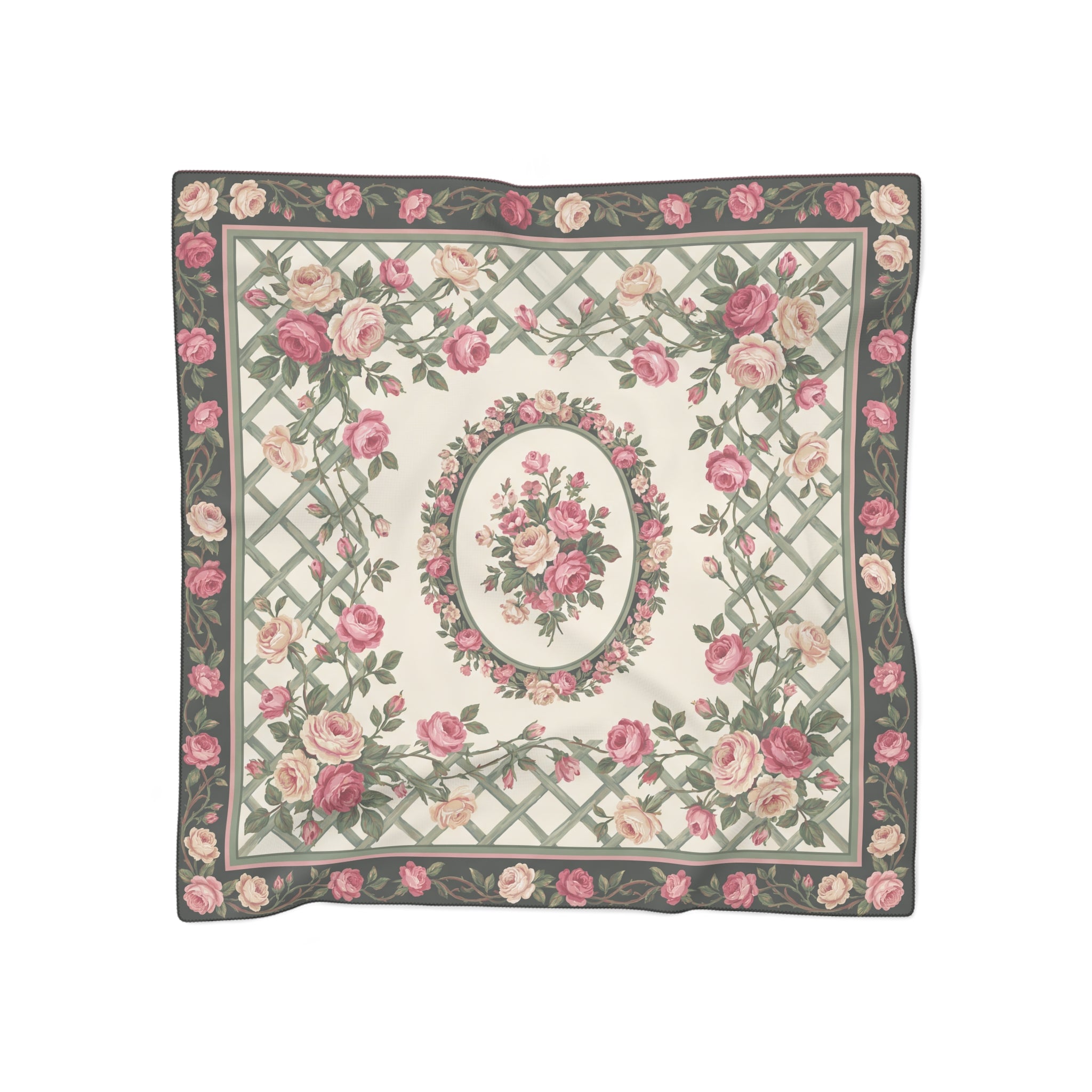 Lusignan - Rose Trellis Cameo Scarf