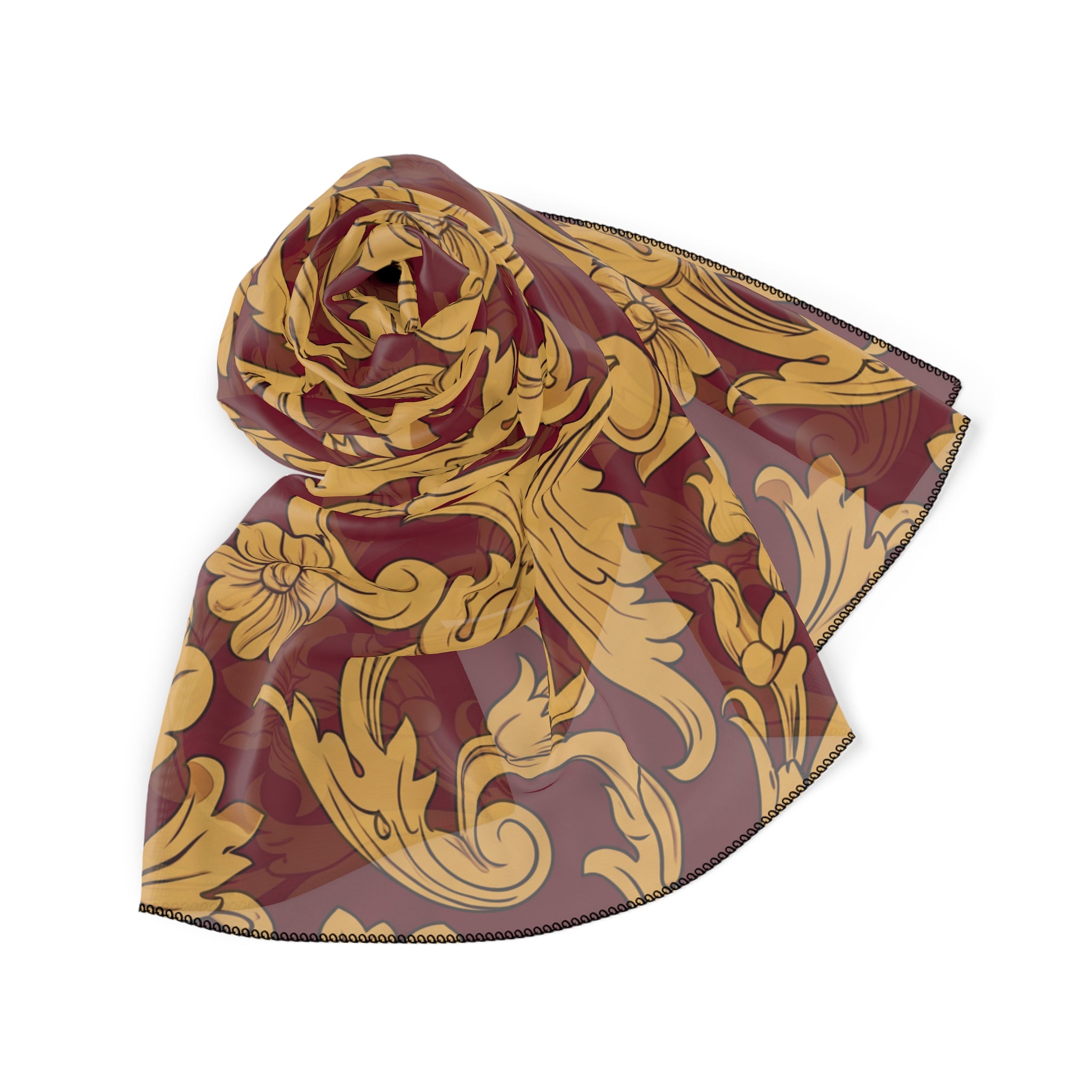 Montreve - Baroque Scroll Bordeaux Scarf