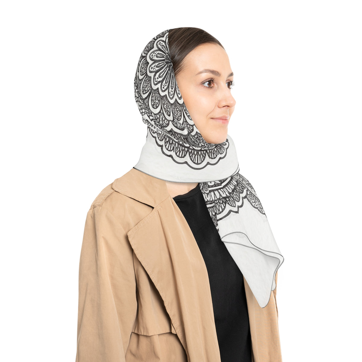Ashby - Noir Lace Rosette Scarf