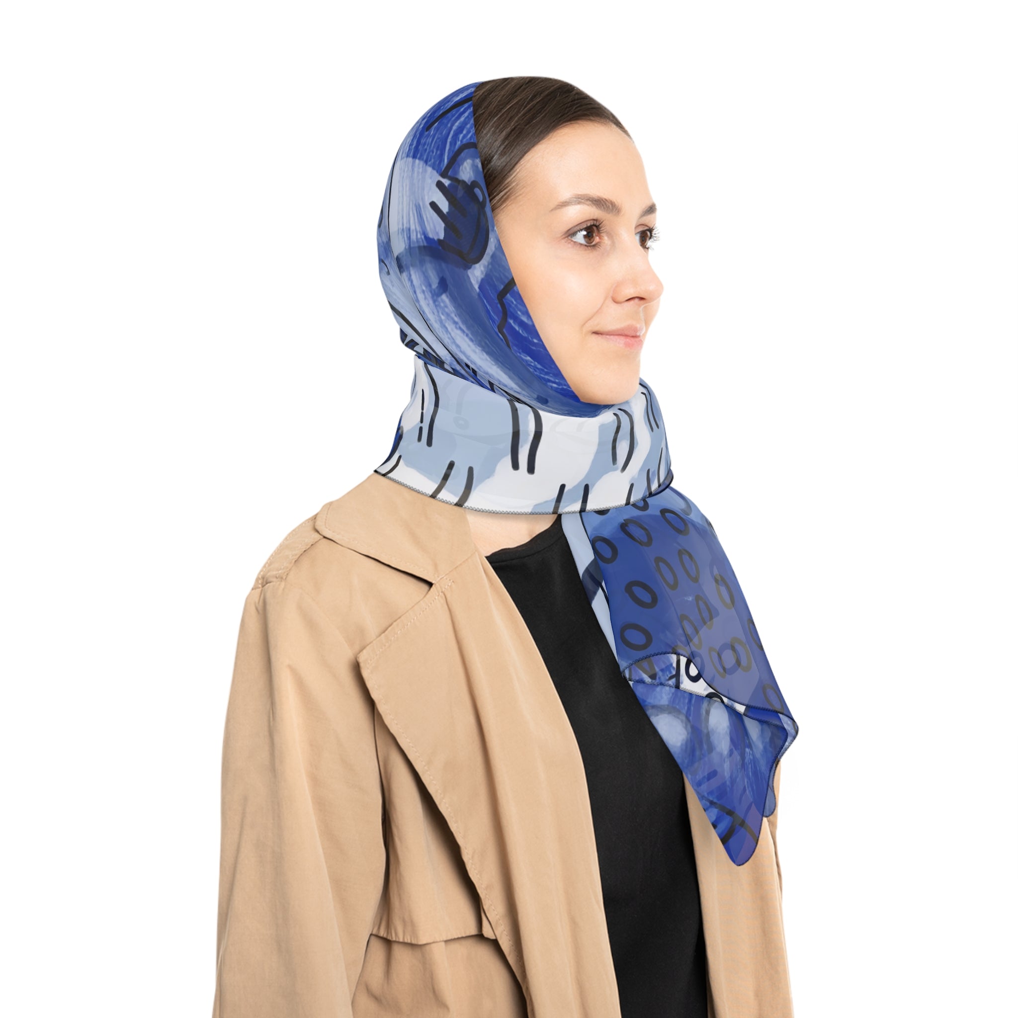 Saavedra - Midnight Blue Garden Ink Scarf