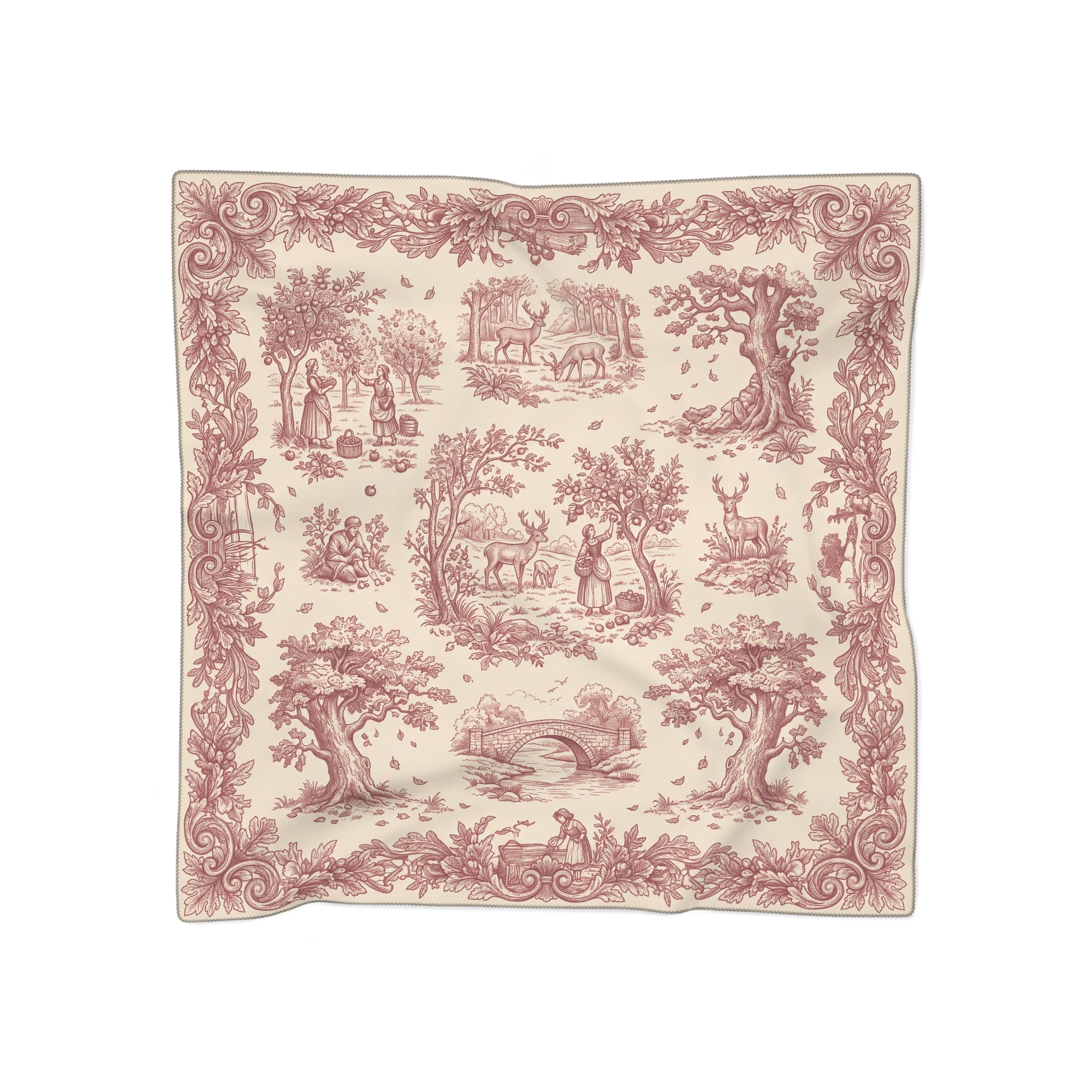 Rosslyn - Oxblood Harvest Toile Scarf