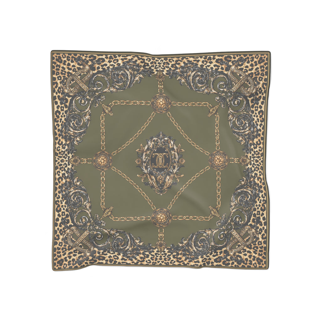Duchess of Chateaufort Olive Leopard Baroque Scarf