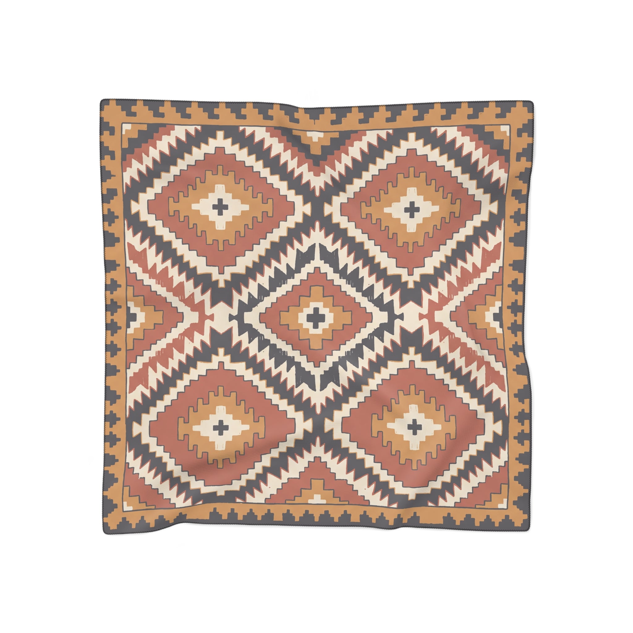 Zaragoza - Terracotta Kilim Diamond Scarf