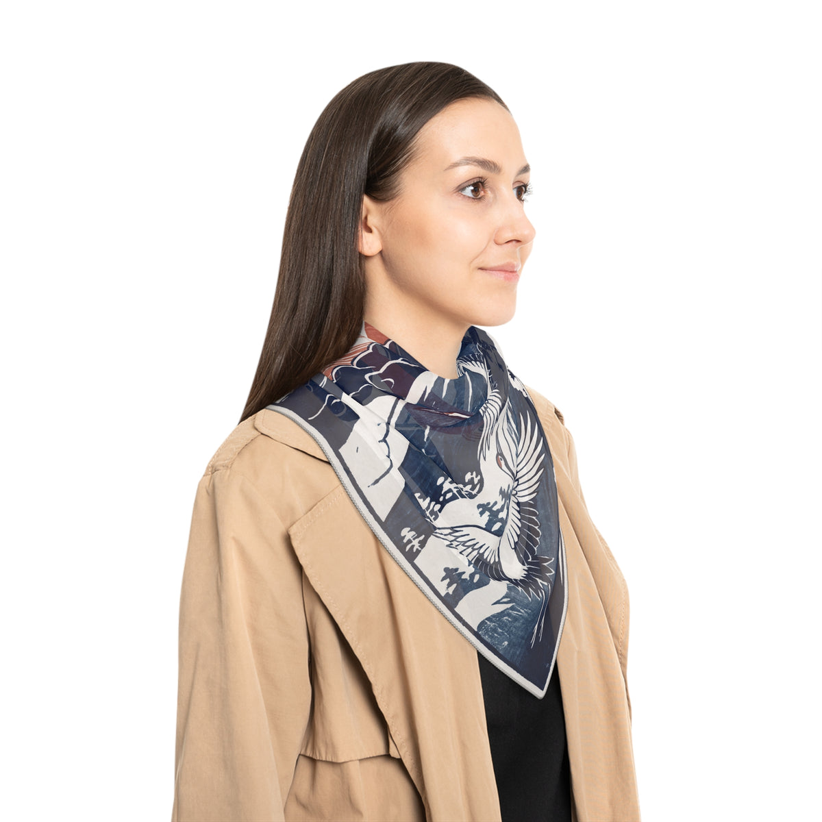 Harusaki - Crane Mountain Ukiyo-e Scarf