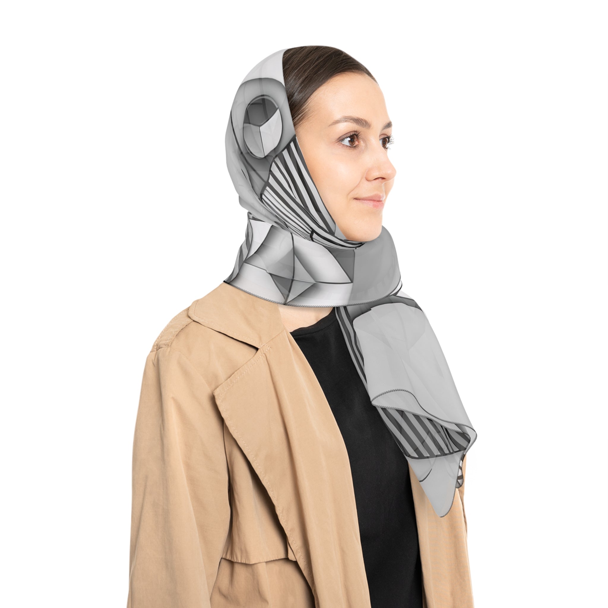 D’Estang - Monochrome Geometry Ink Scarf