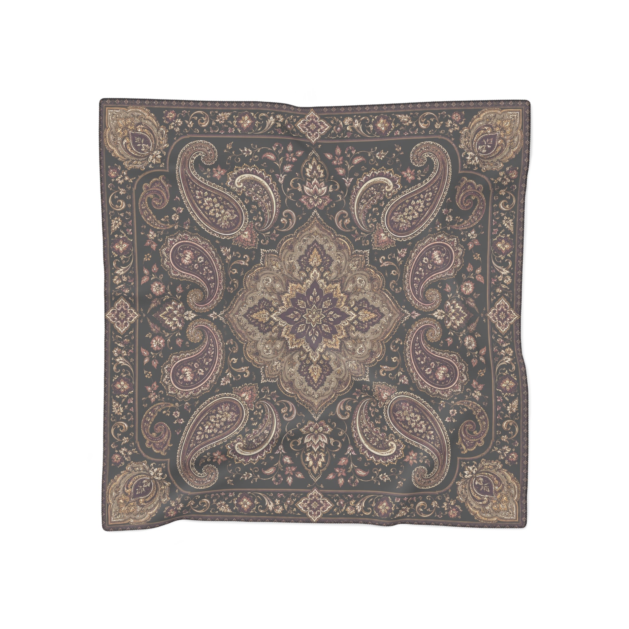 Piccolomini - Midnight Plum Paisley Regal Scarf