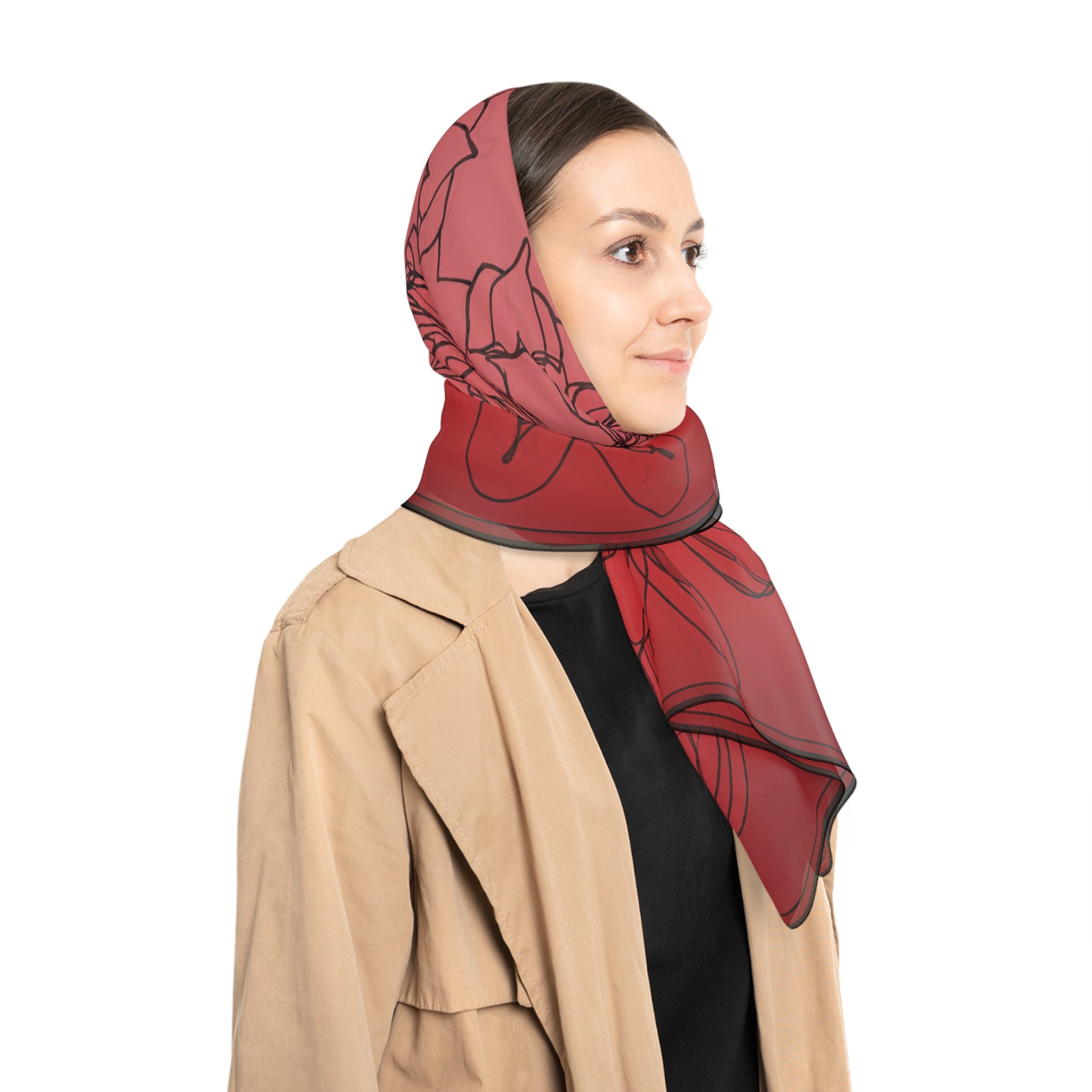 Fontenay - Crimson Lace Flourish Scarf