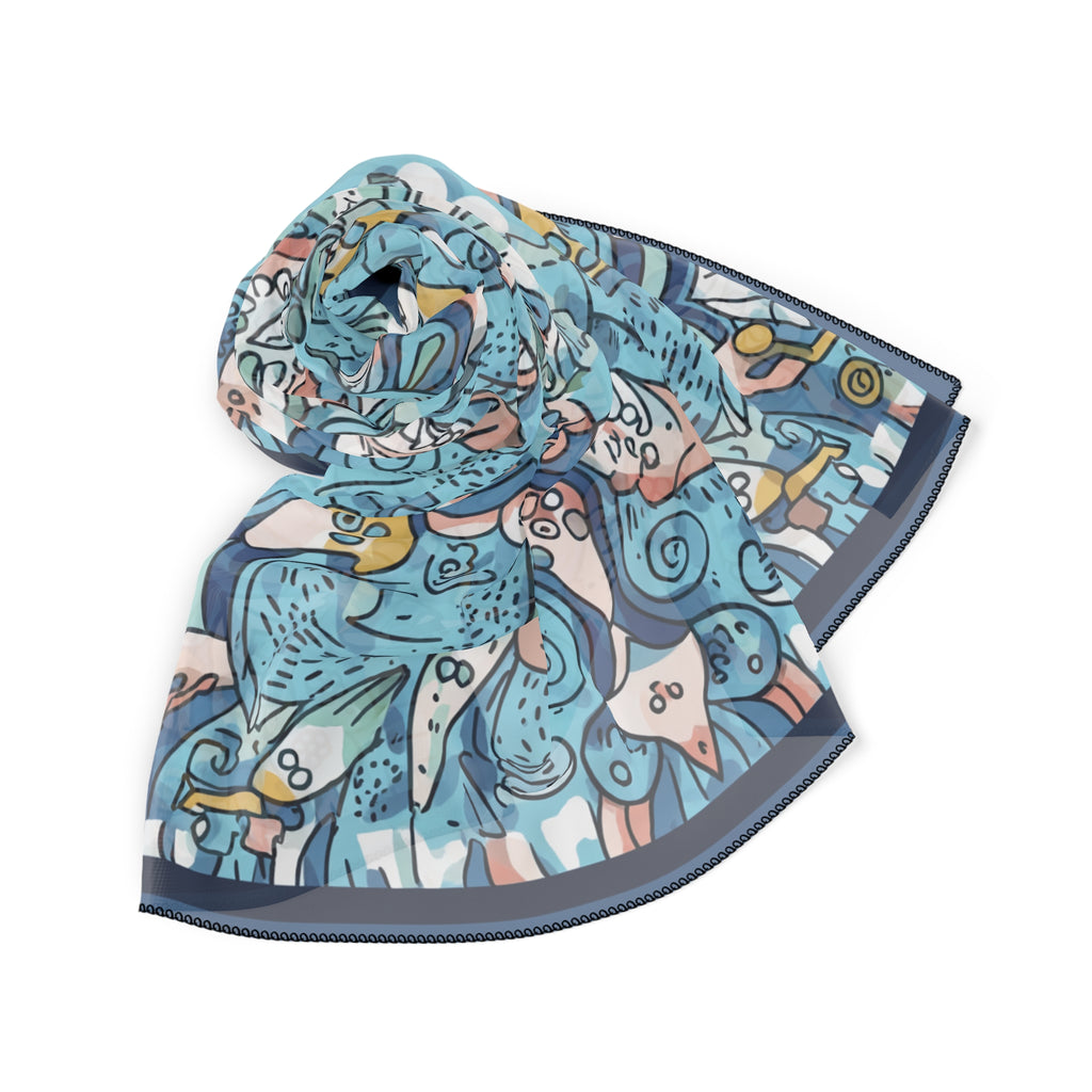 Quiñónez - Cerulean Whimsy Mandala Scarf