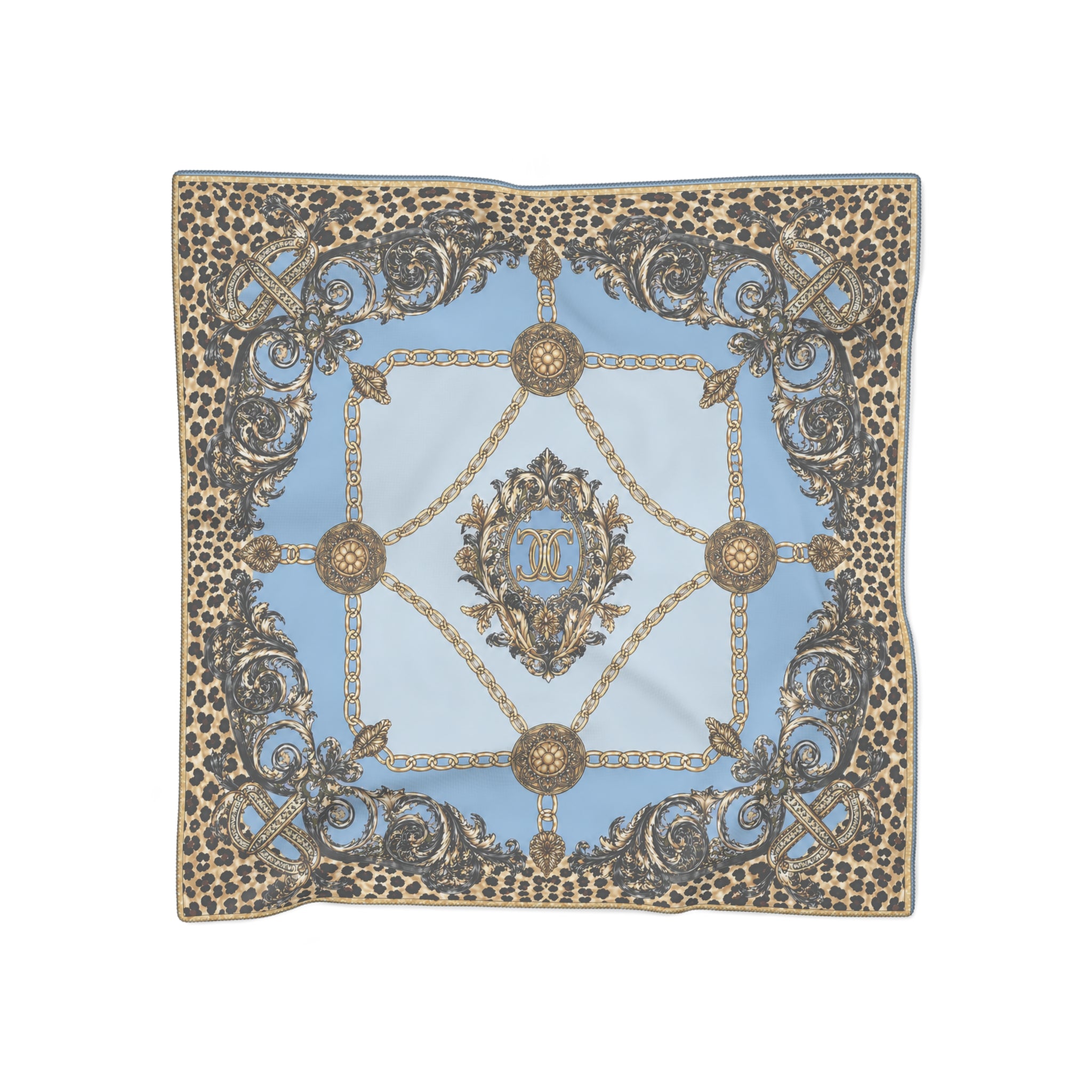 Duchess of Chateaufort Sky Leopard Baroque Scarf