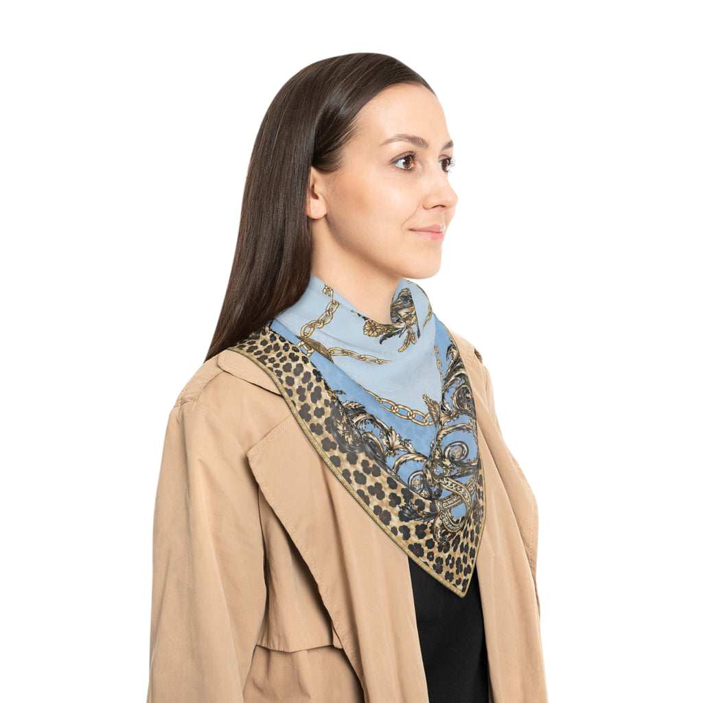 Duchess of Chateaufort Sky Leopard Baroque Scarf