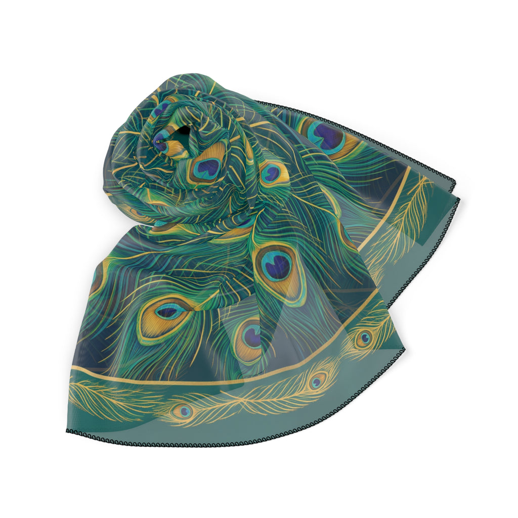 Whitmore - Golden Peacock Plume Scarf