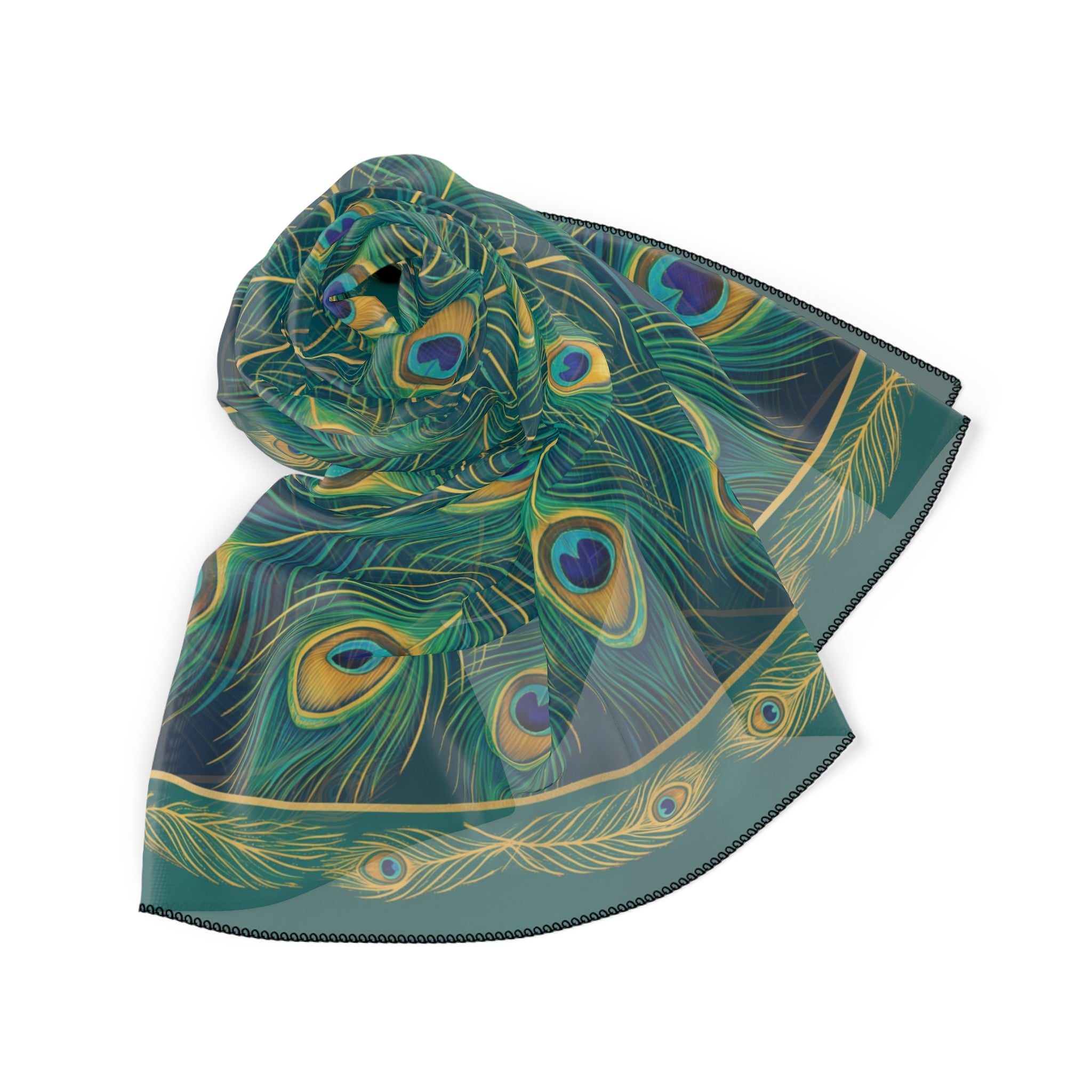Whitmore - Golden Peacock Plume Scarf