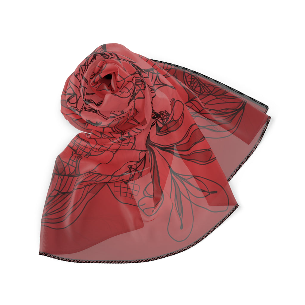 Fontenay - Crimson Lace Flourish Scarf