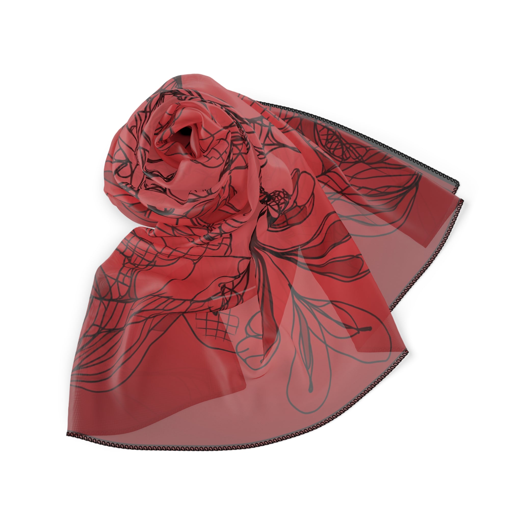 Fontenay - Crimson Lace Flourish Scarf