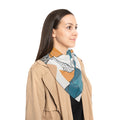 Aldworth - Teal & Amber Geometry Ink Scarf