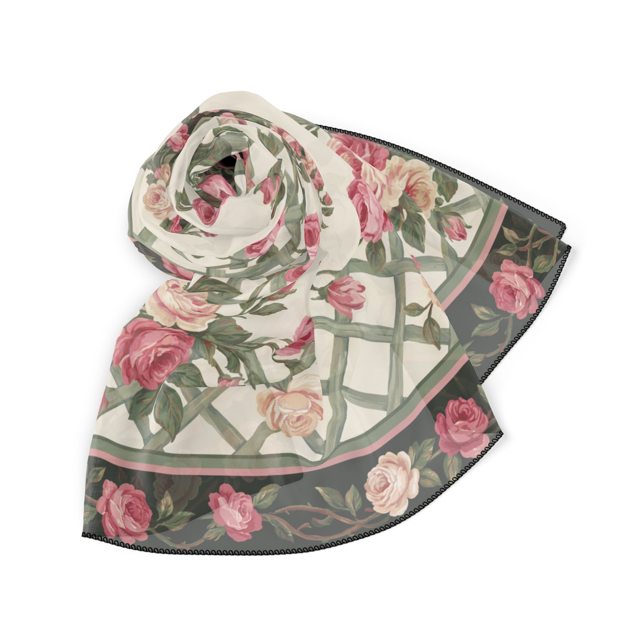 Lusignan - Rose Trellis Cameo Scarf