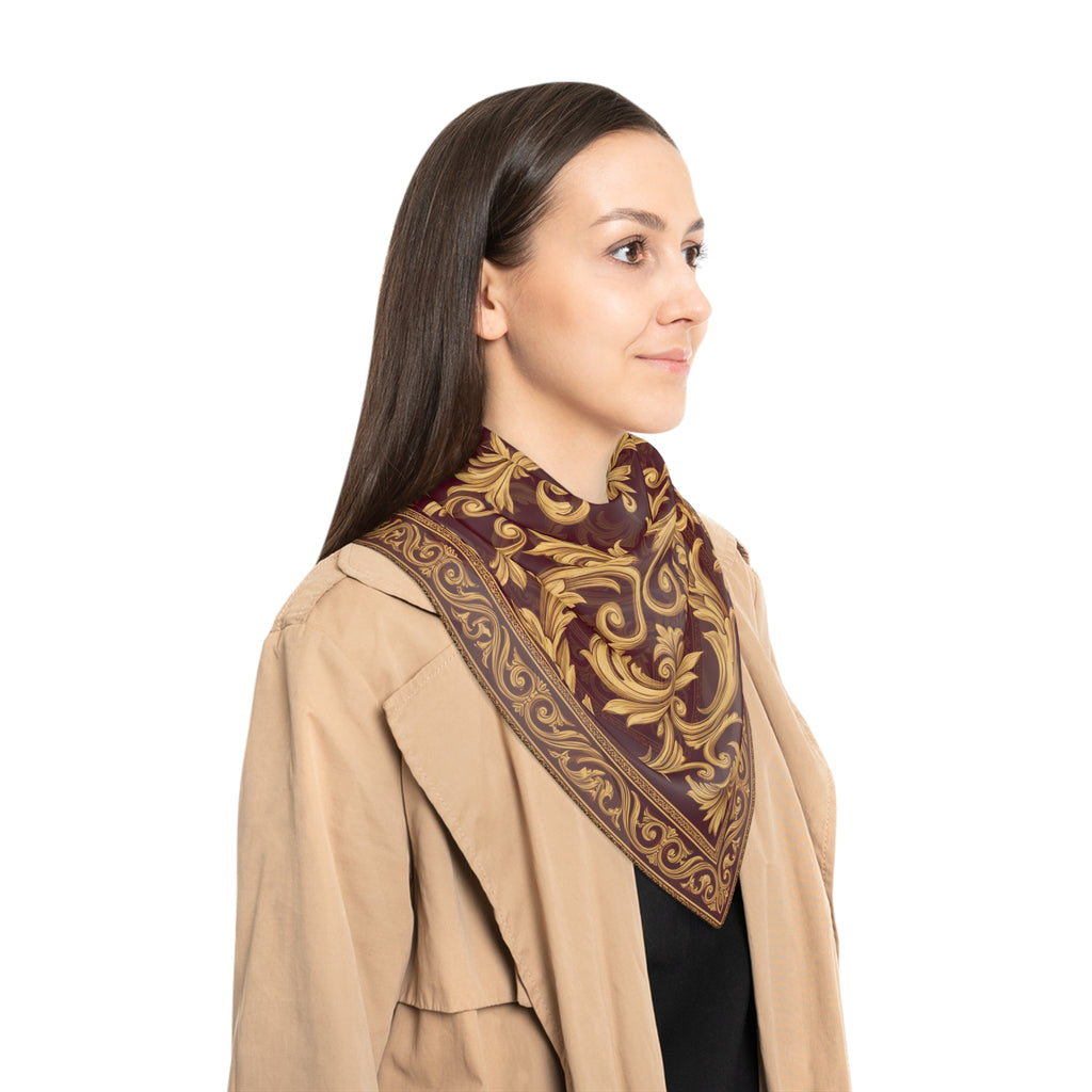 Delacour - Burgundy Damask Royale Scarf