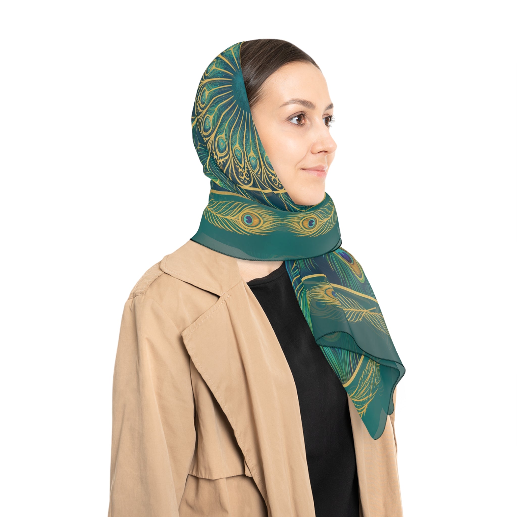 Whitmore - Golden Peacock Plume Scarf