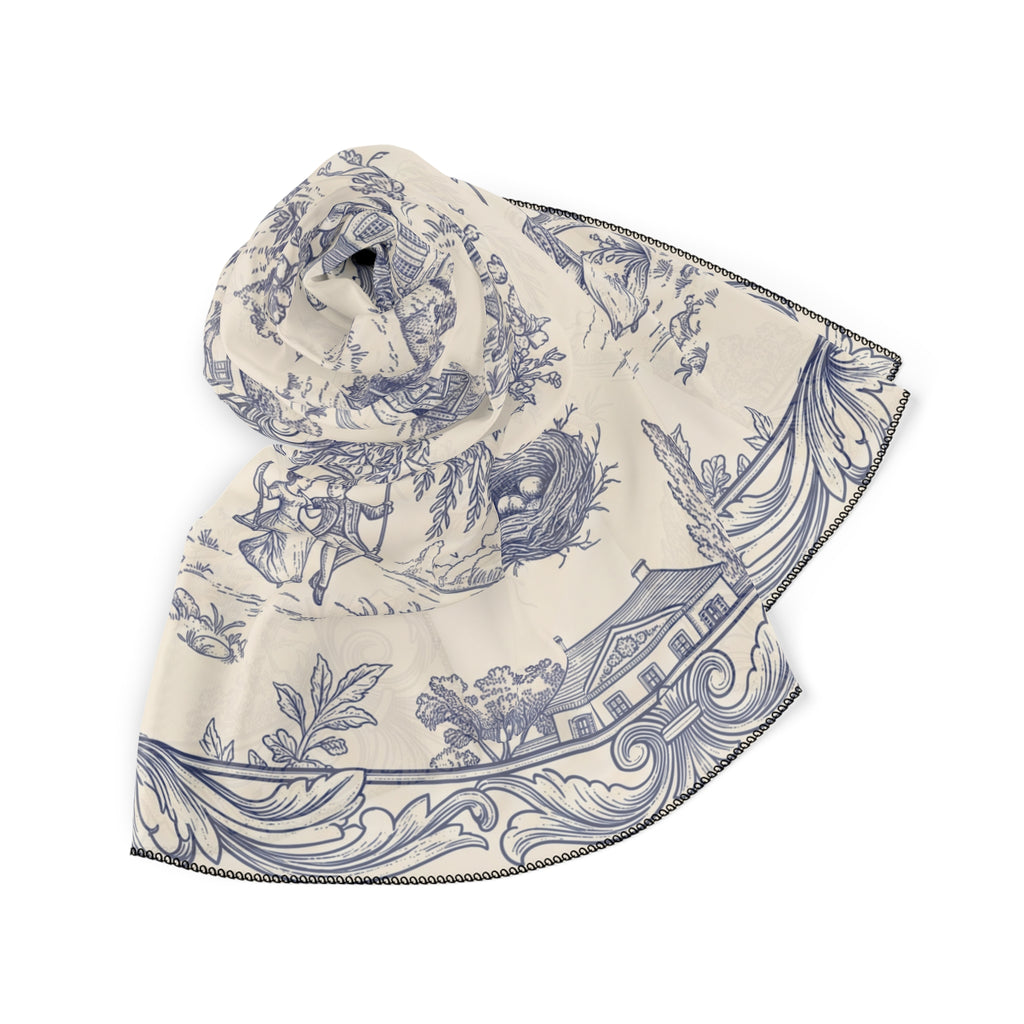 Beaulieu - Navy Toile Garden Scarf