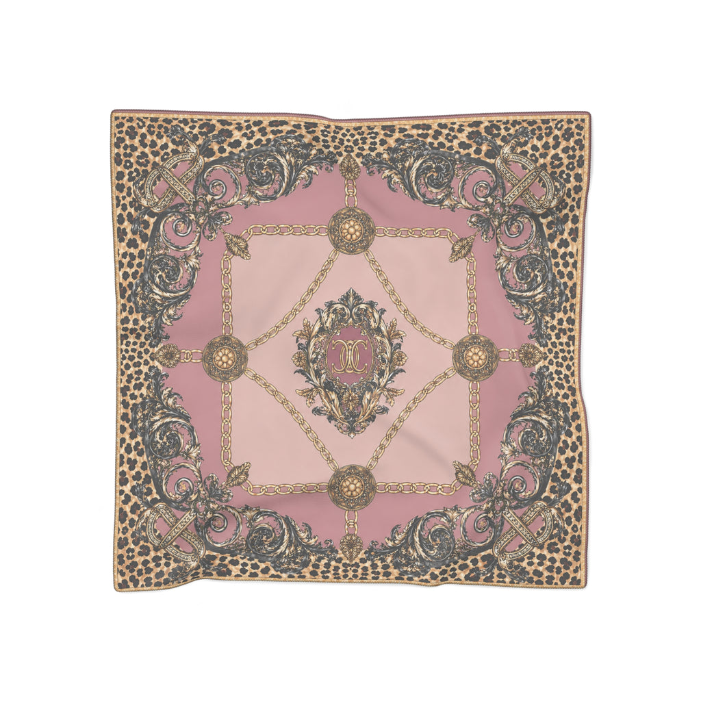 Duchess of Chateaufort Rose Leopard Baroque Scarf