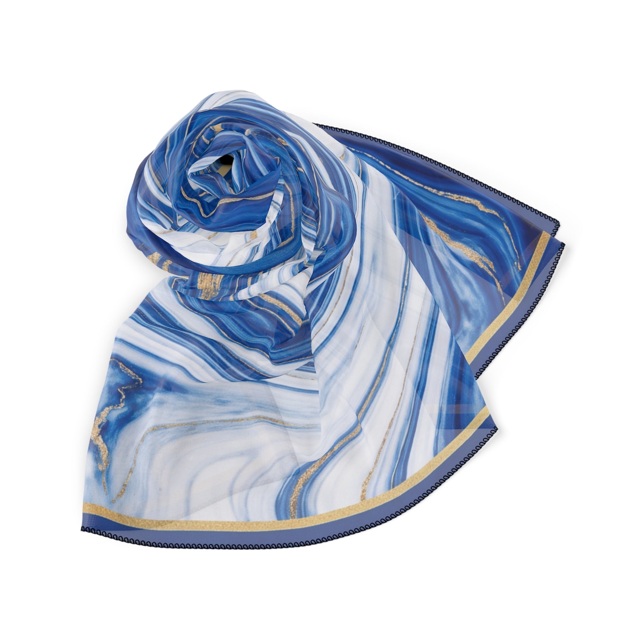 Morosini - Sapphire Marble Swirl Scarf