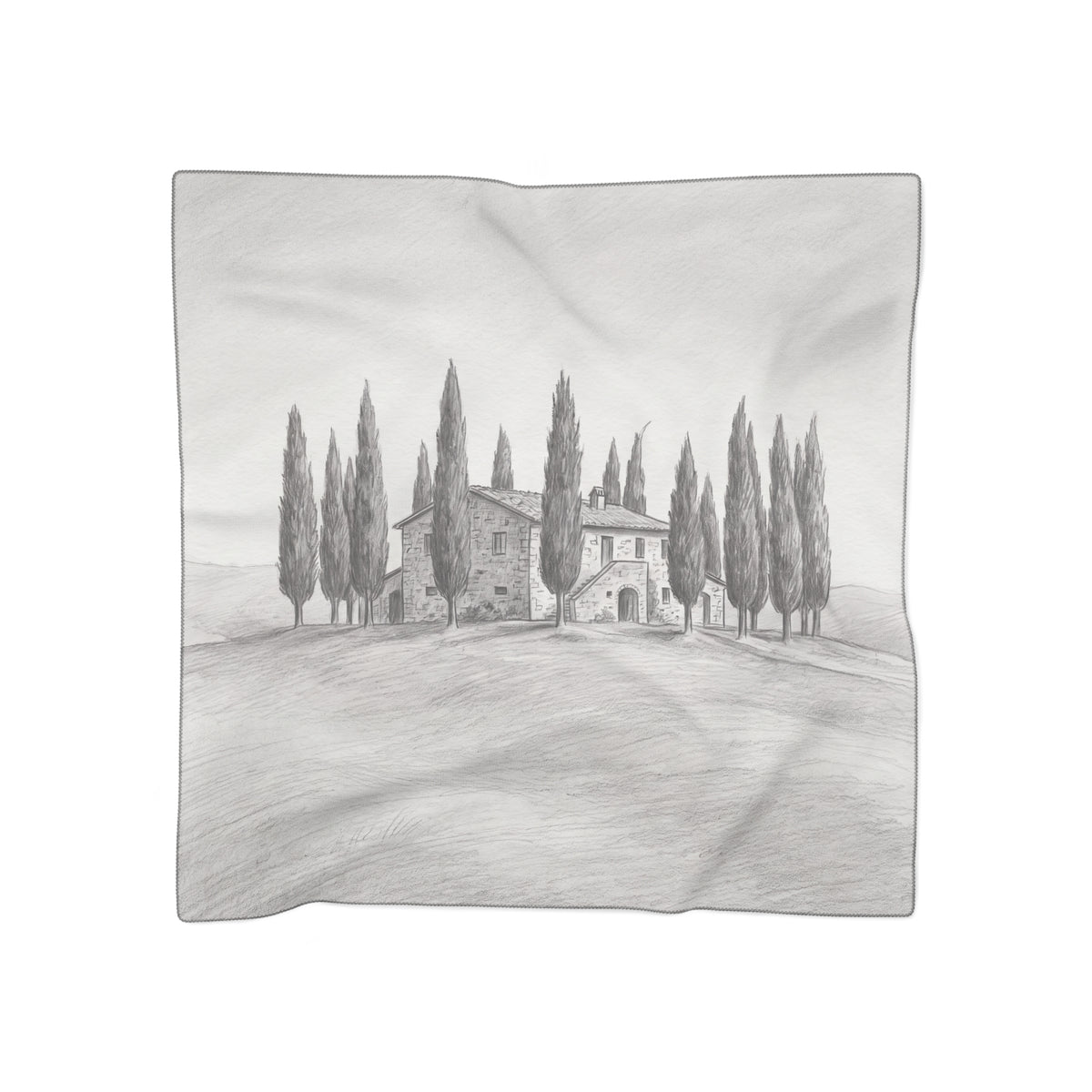 Bellandi - Tuscan Farmhouse Sketch Scarf