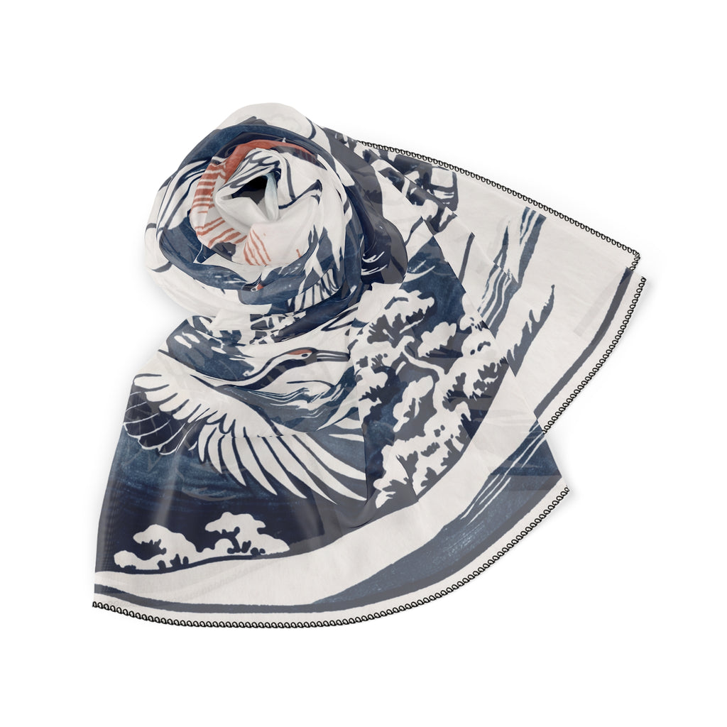 Harusaki - Crane Mountain Ukiyo-e Scarf