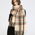 Mannerheim - Beige & Olive Tartan Winter Scarf