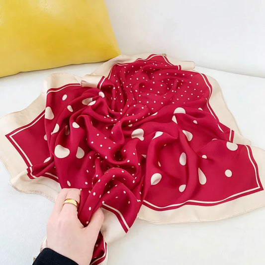 Duras - Polka Classic Scarf – Red & Beige