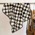 Cisneros - Monochrome Check Cotton Scarf